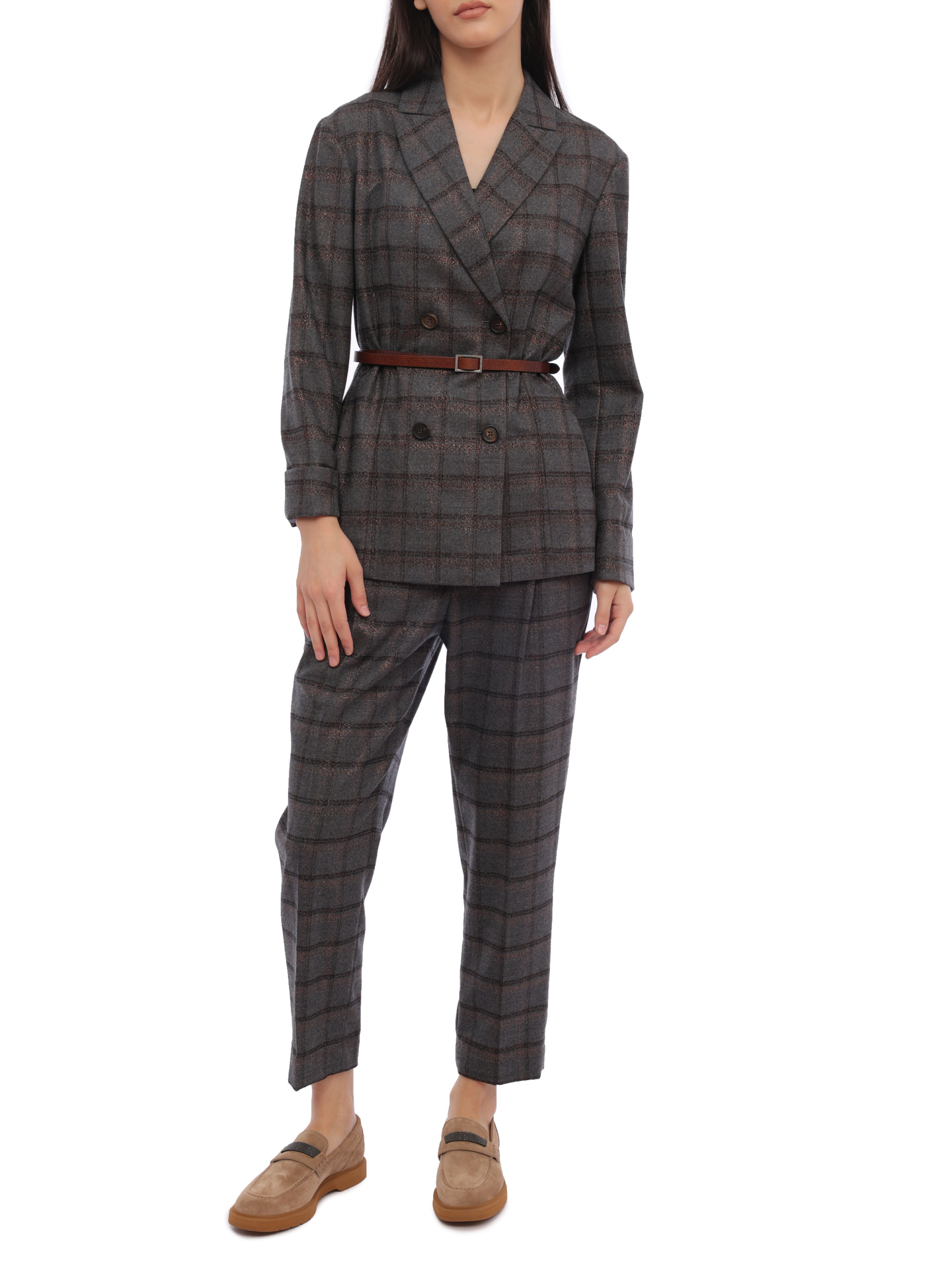 Костюм Brunello Cucinelli MB506T8308 клетчатый женский — купить в интернет-магазине Verdistore