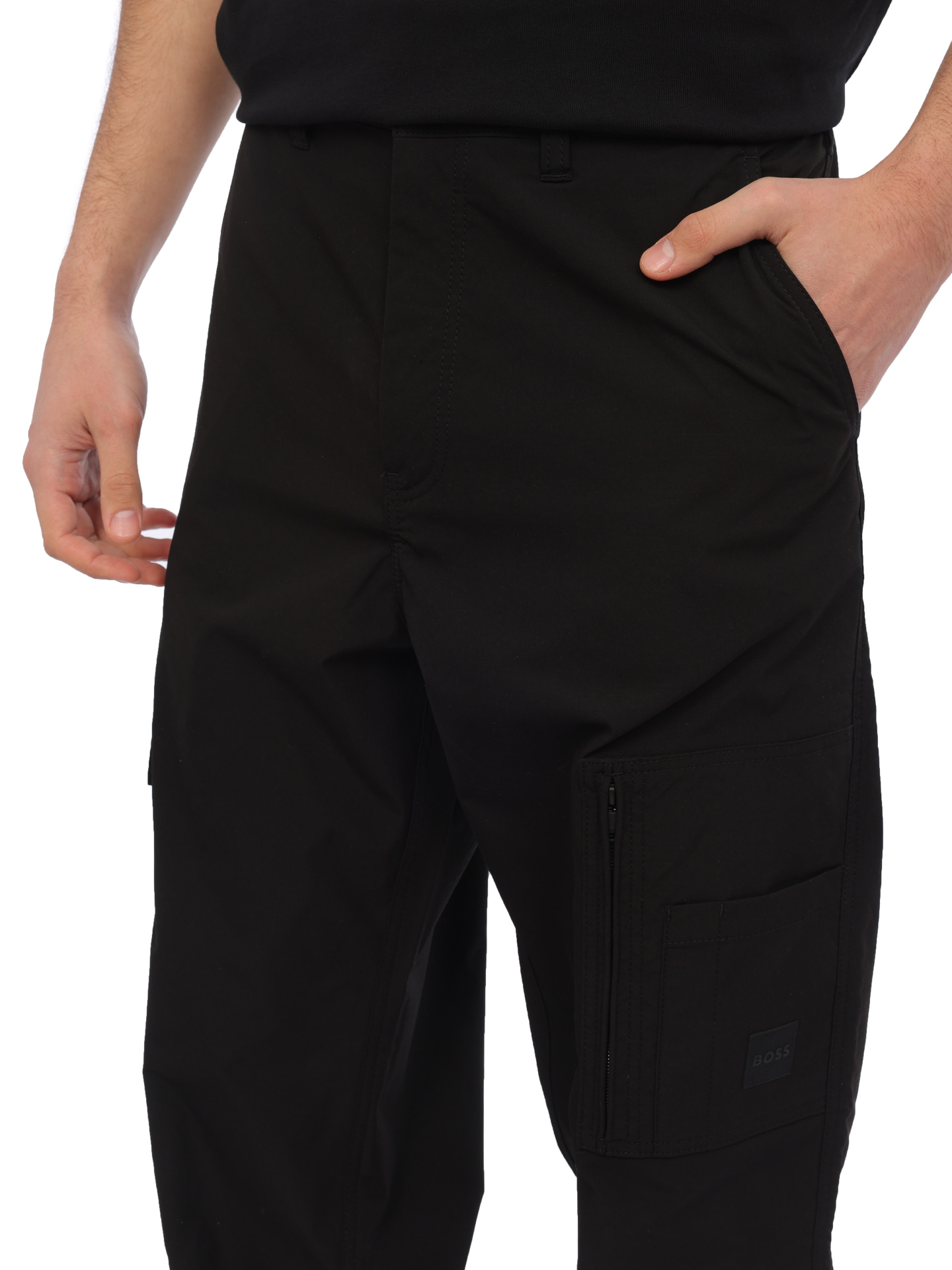 Брюки Boss 50507817 001 черные мужские с накладными карманами — купить в интернет-магазине Verdistore