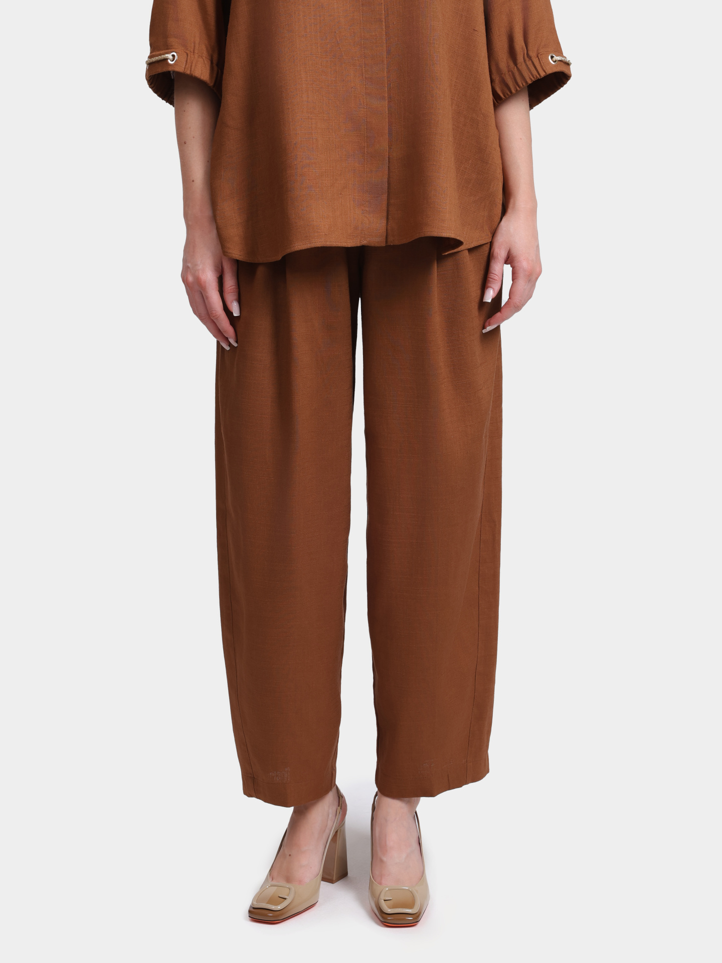 Брюки Herno PT000222D 12689 2240 терракотовые женские свободного кроя — купить в интернет-магазине Verdistore