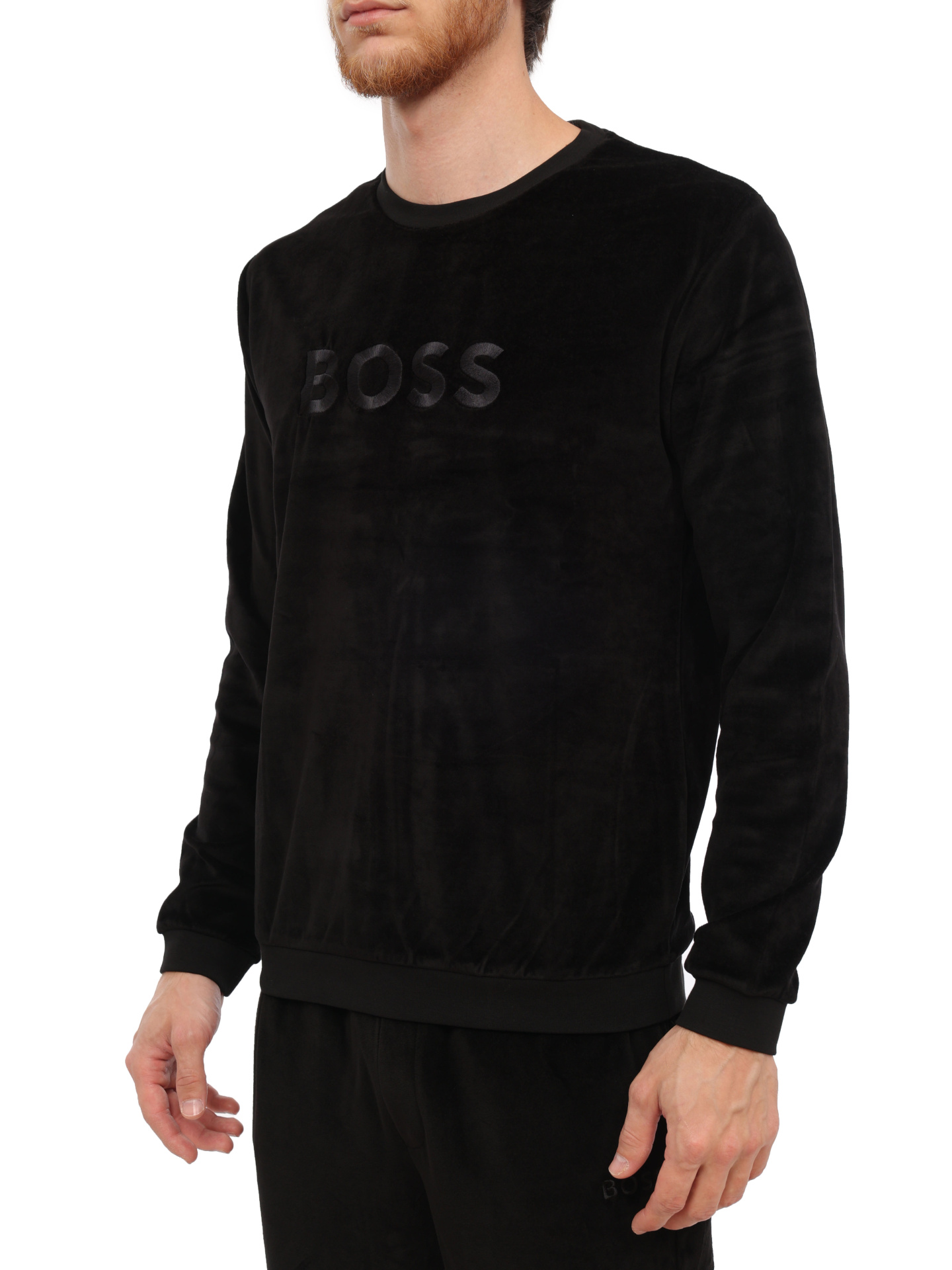 Свитшот Boss 50485863 003 велюровый мужской — купить в интернет-магазине Verdistore