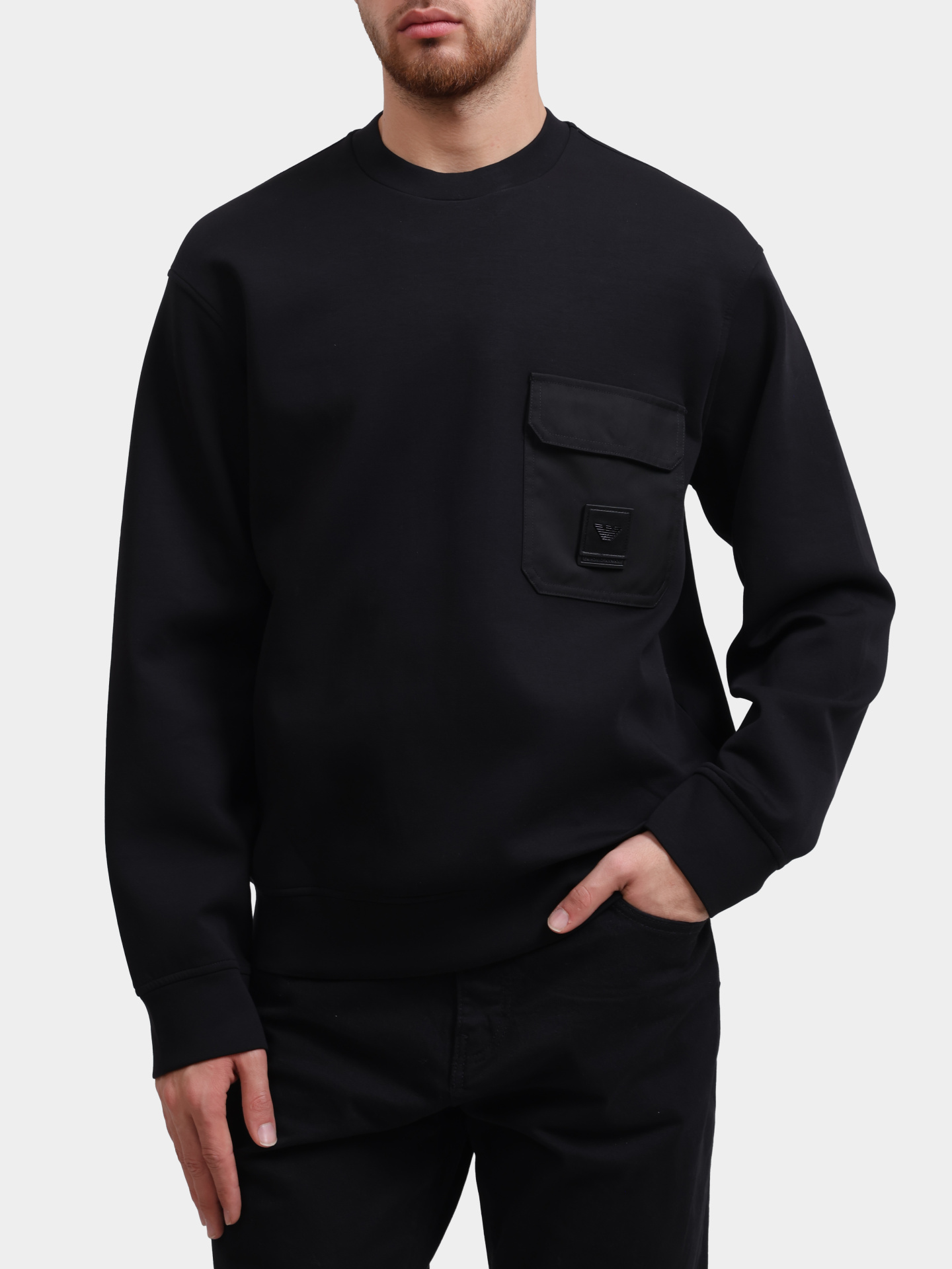 Свитшот Emporio Armani EM002925 AF10013 UC001 черный мужской — купить в интернет-магазине Verdistore