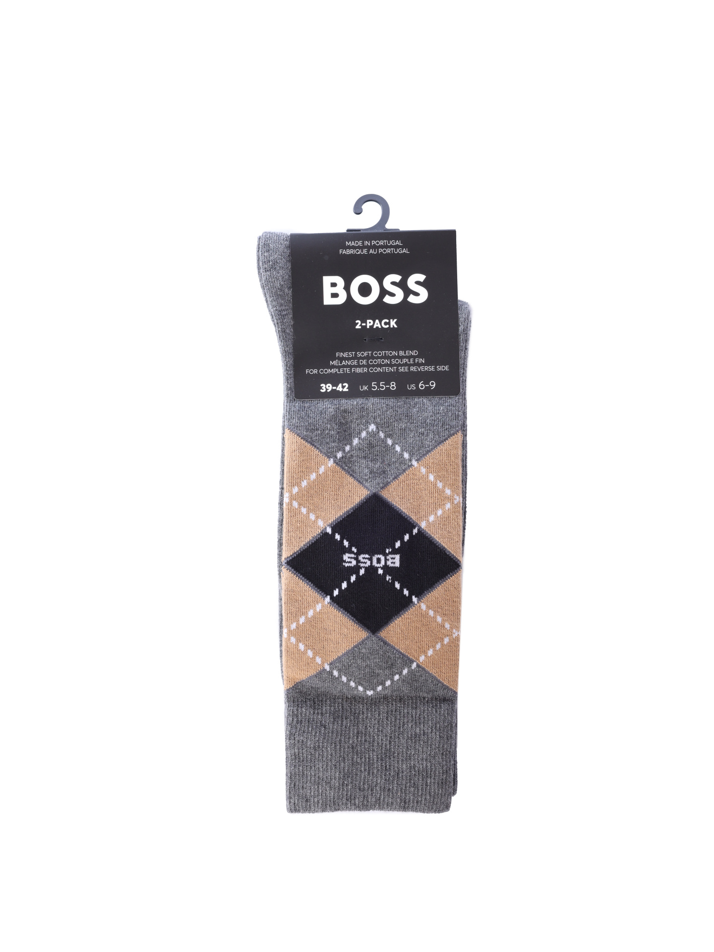 Носки Boss 50478352 032 серые мужские с клеткой-аргайл — купить в интернет-магазине Verdistore