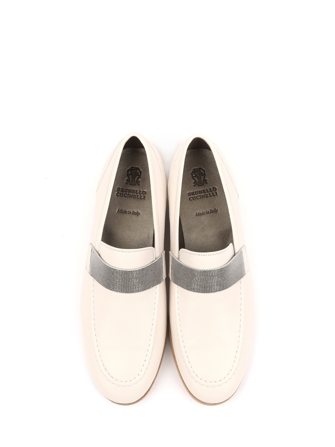Лоферы Brunello Cucinelli MZBGC1961 C2976 молочные женские из кожи — купить в интернет-магазине Verdistore