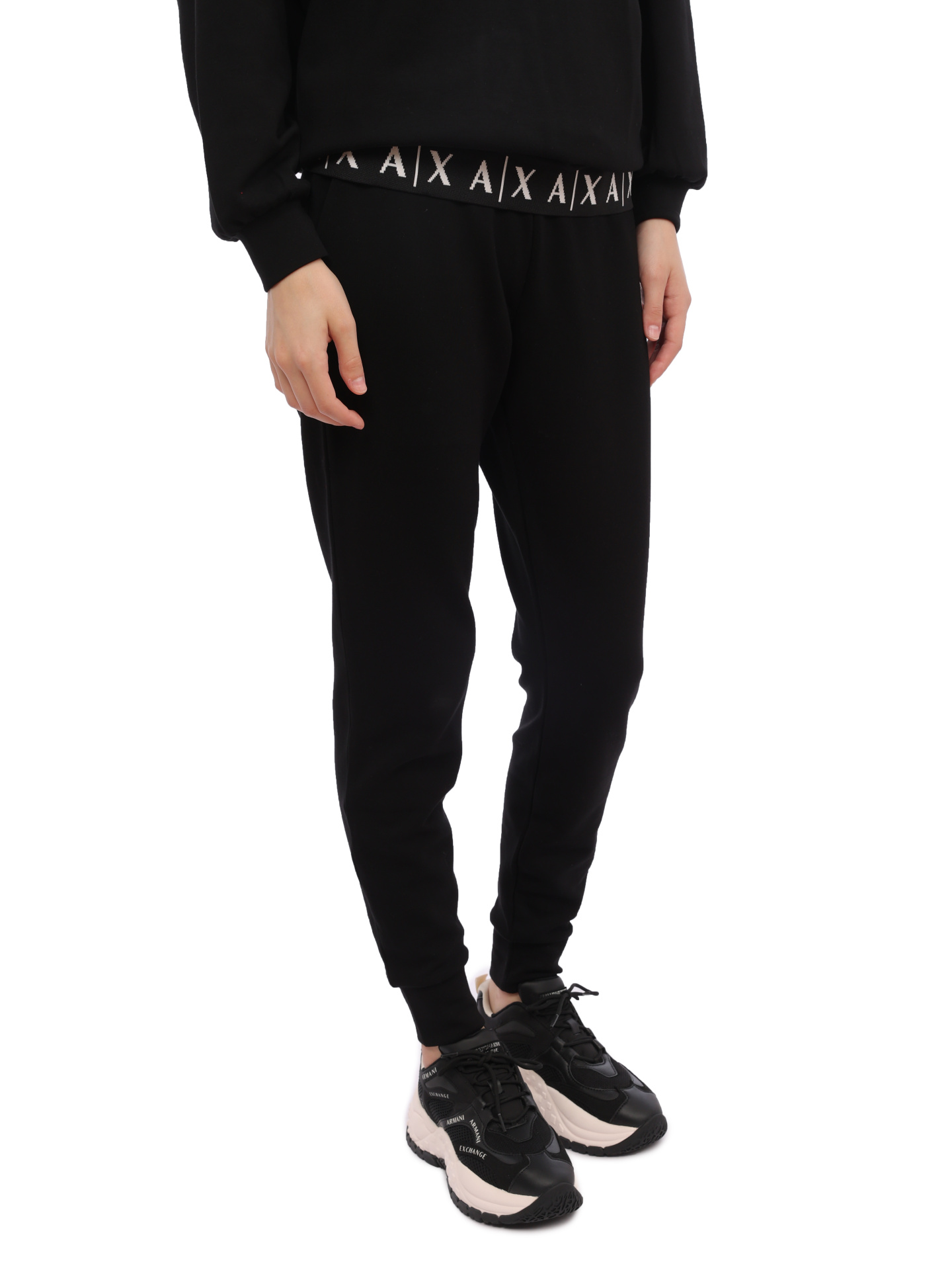 Брюки спортивные Armani Exchange 6RYP81 YJEGZ 1200 черные женские — купить в интернет-магазине Verdistore