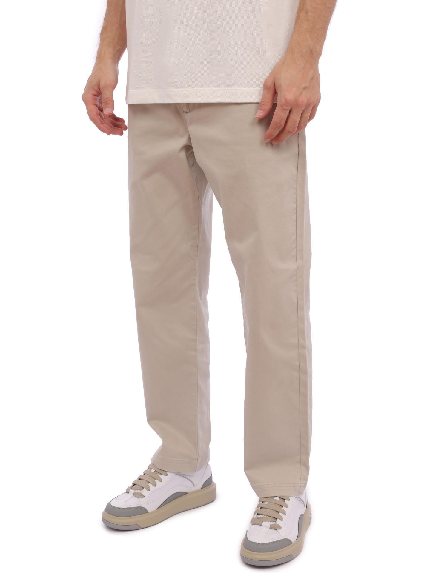 Брюки Armani Exchange 6RZP22 ZN2NZ 1934 молочные мужские из хлопка — купить в интернет-магазине Verdistore