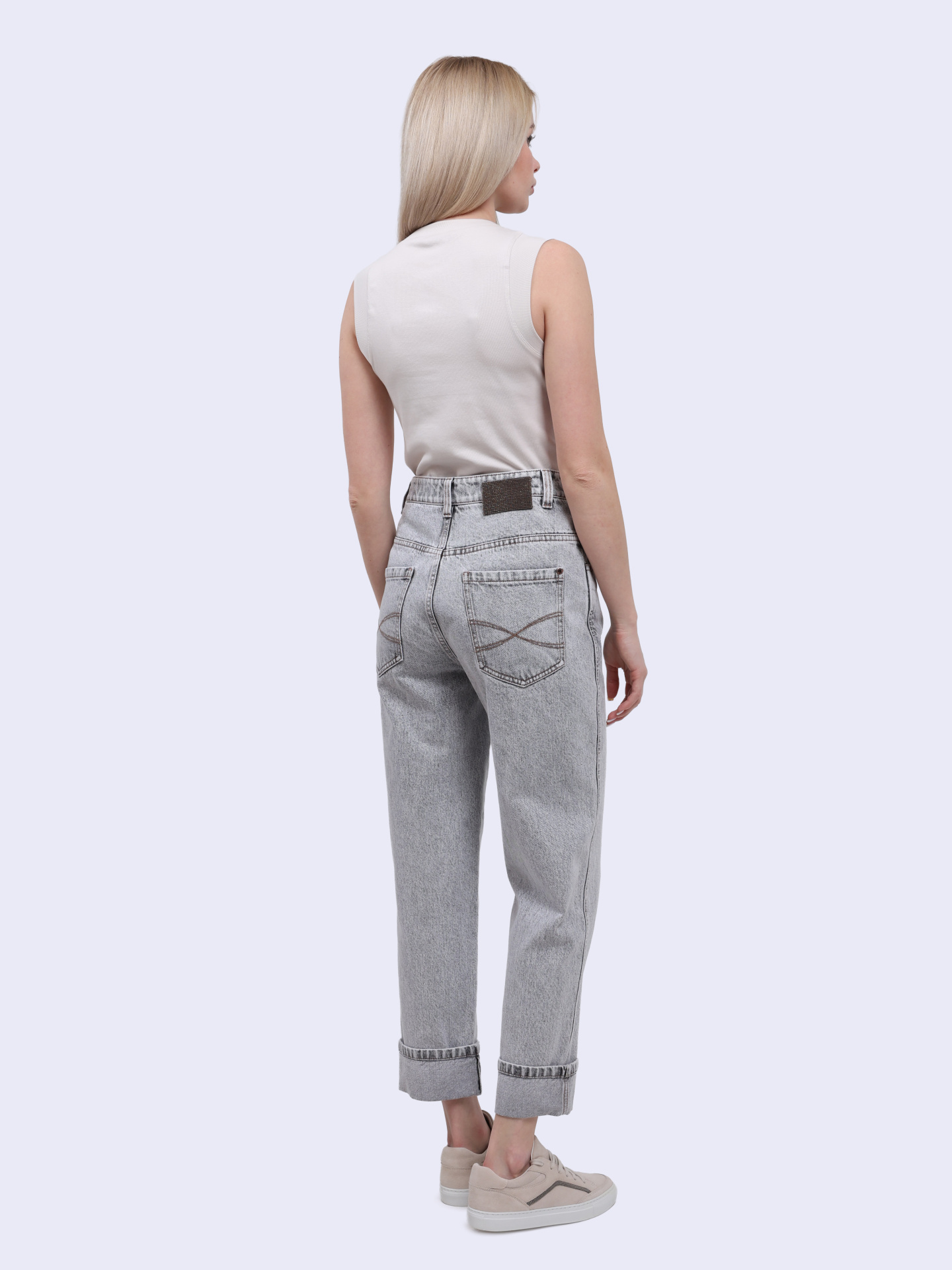 Топ Brunello Cucinelli M0TC8EL672 C9443 белый женский из хлопка — купить в интернет-магазине Verdistore