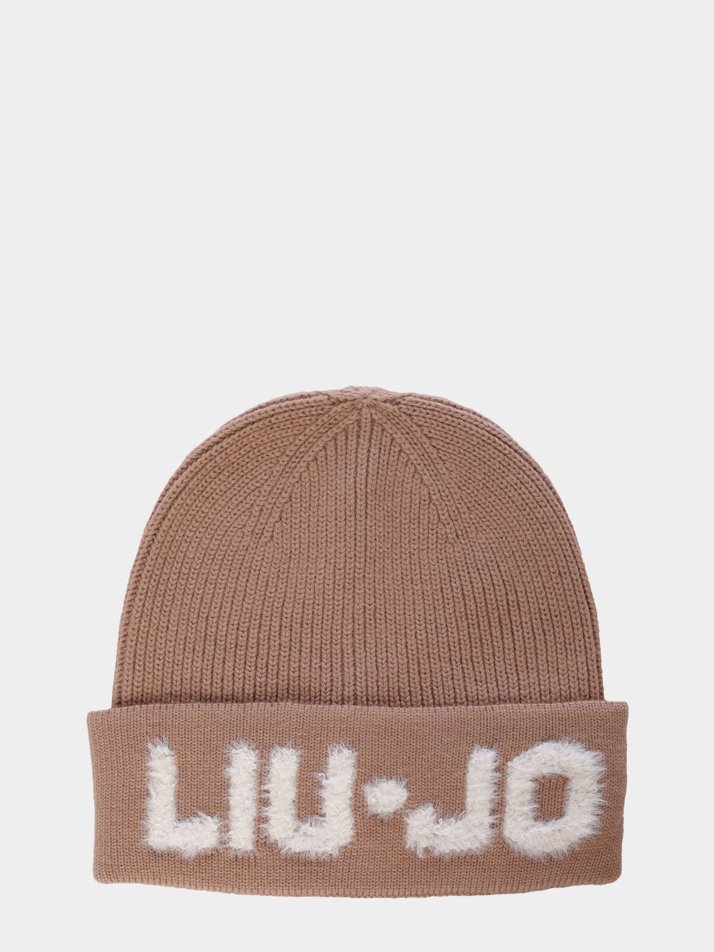 Шапка Liu-Jo 2F5059 M0300 00070 бежевая женская с логотипом — купить в интернет-магазине Verdistore