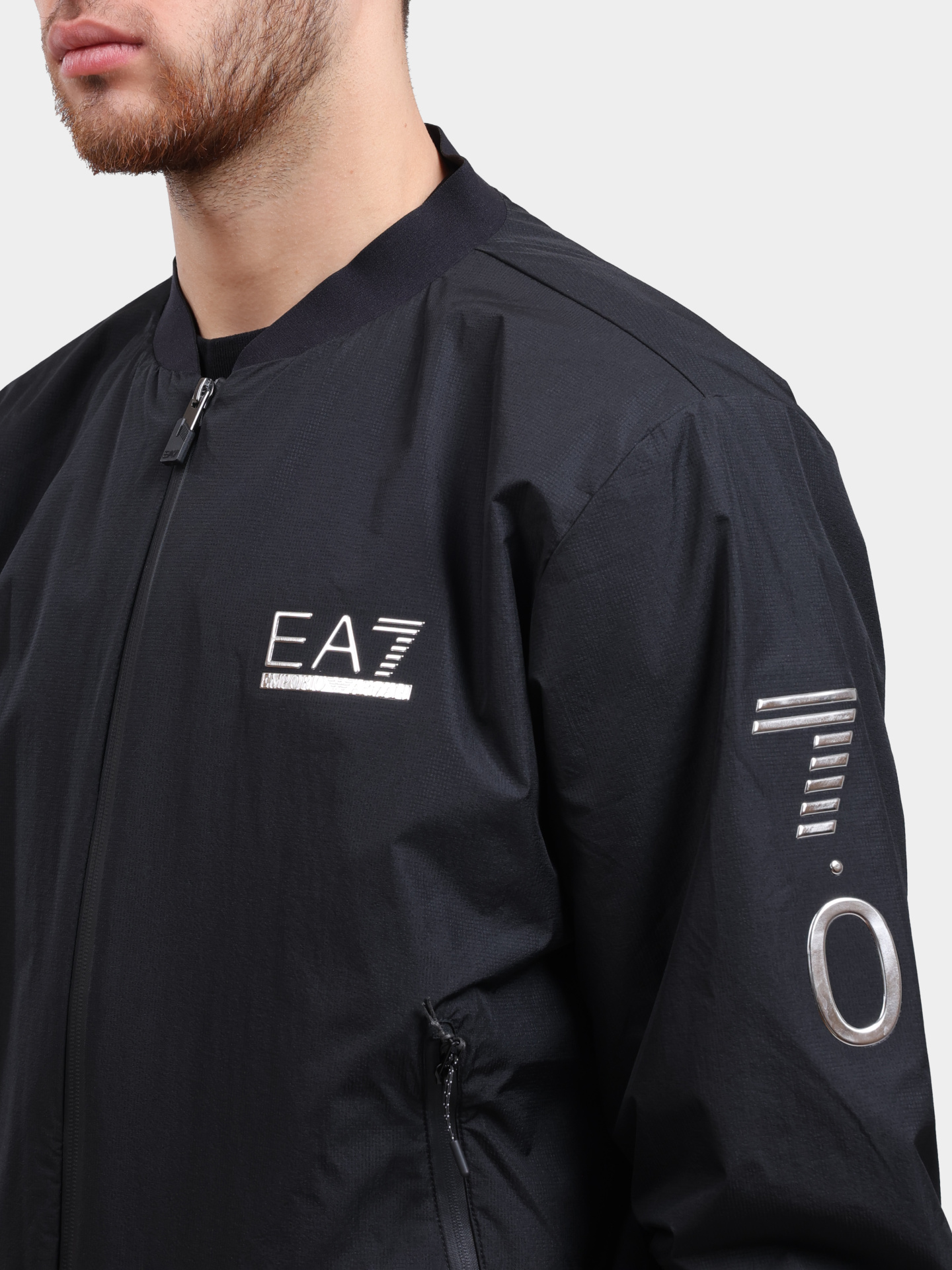 Ветровка EA7 6RPB12 PN4UZ черная мужская на молнии — купить в интернет-магазине Verdistore