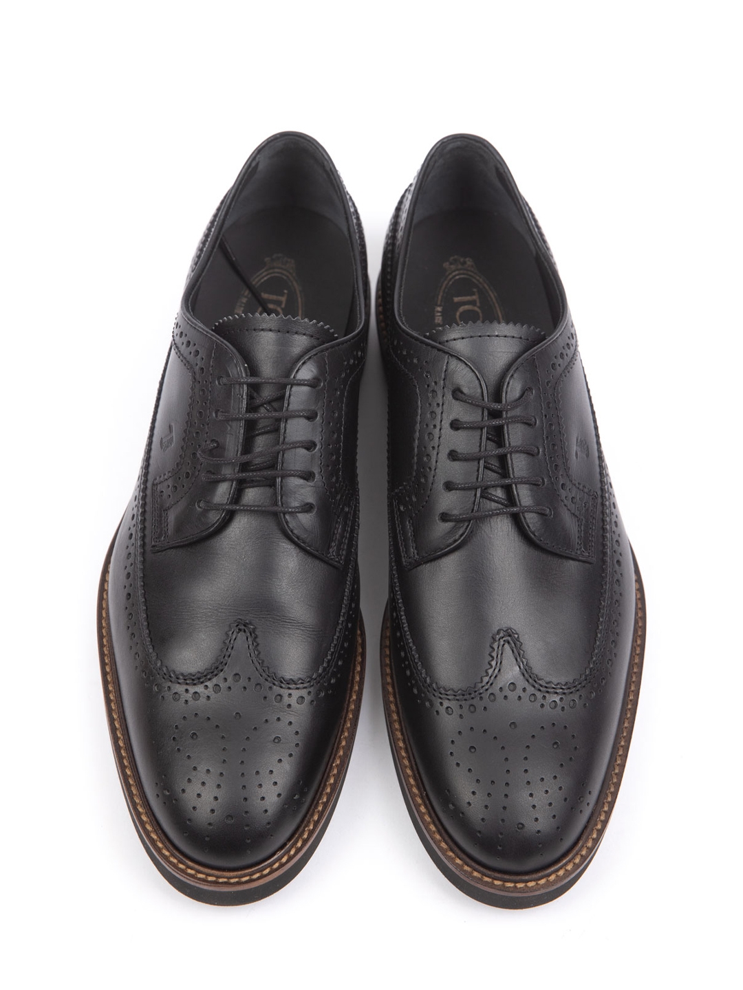 Кожаные оксфорды черные с перфорированным узором  — купить в интернет-магазине Verdistore