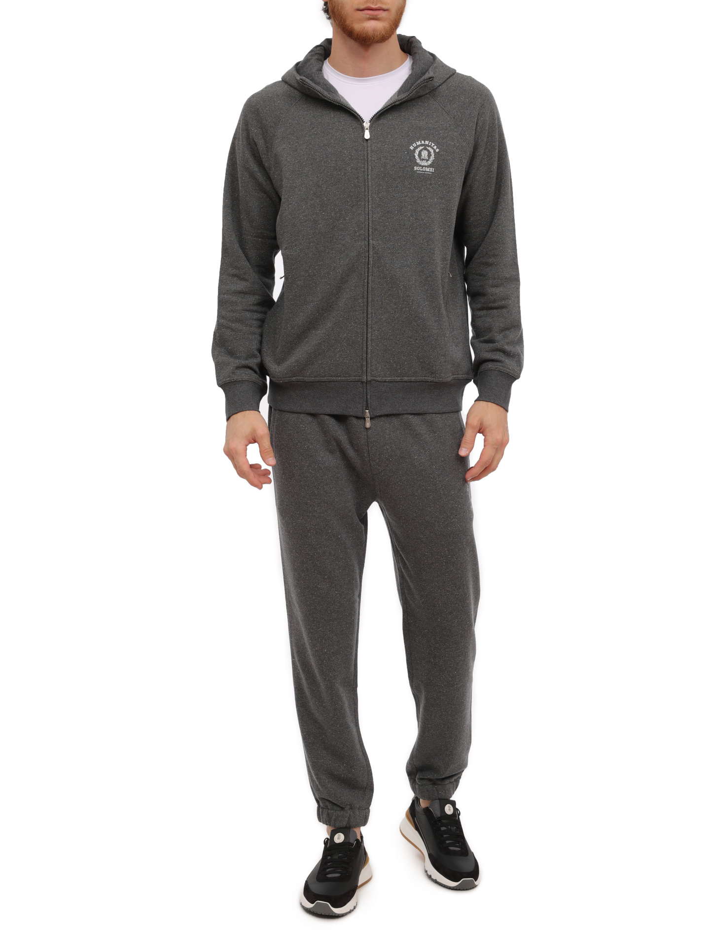 Брюки Brunello Cucinelli MTU22B2206 CGD54 серые мужские с логотипом — купить в интернет-магазине Verdistore