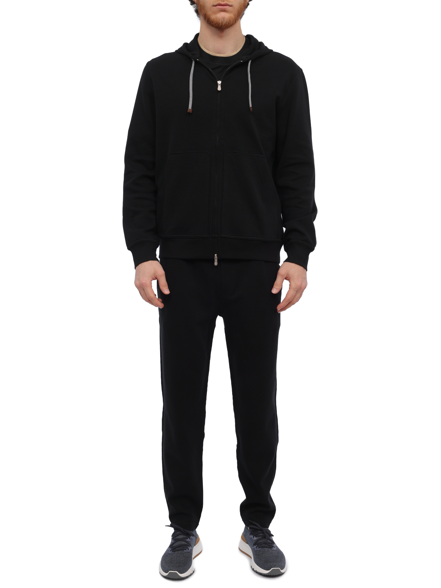 Брюки Brunello Cucinelli M0T353243G C101 черные мужские из хлопка — купить в интернет-магазине Verdistore