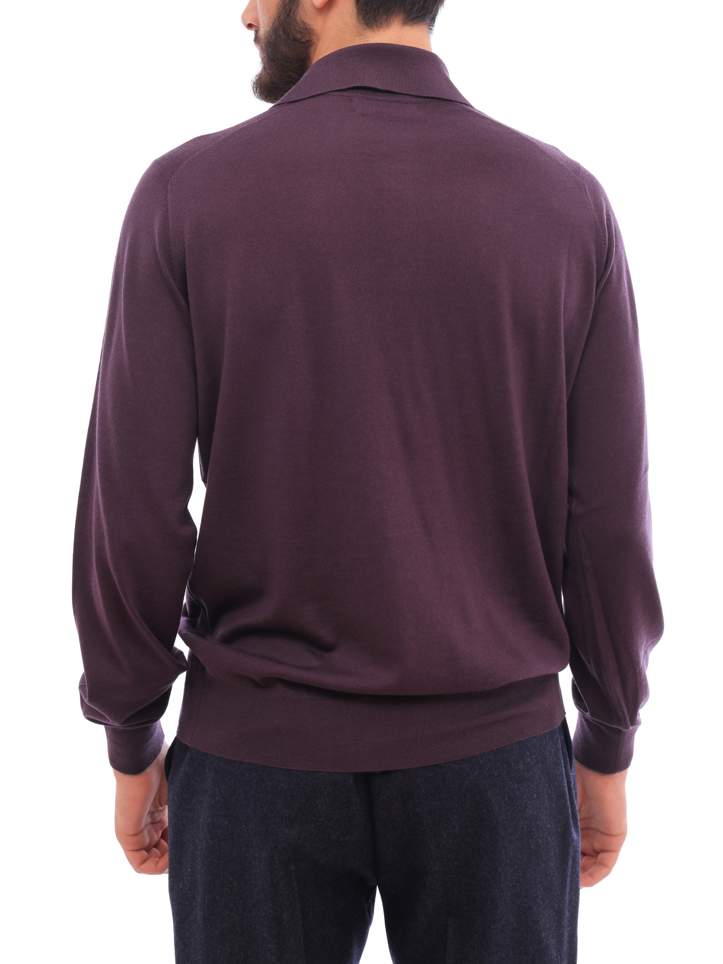 Поло Brunello Cucinelli M2400295 CF347 фиолетовое мужское из шерсти — купить в интернет-магазине Verdistore