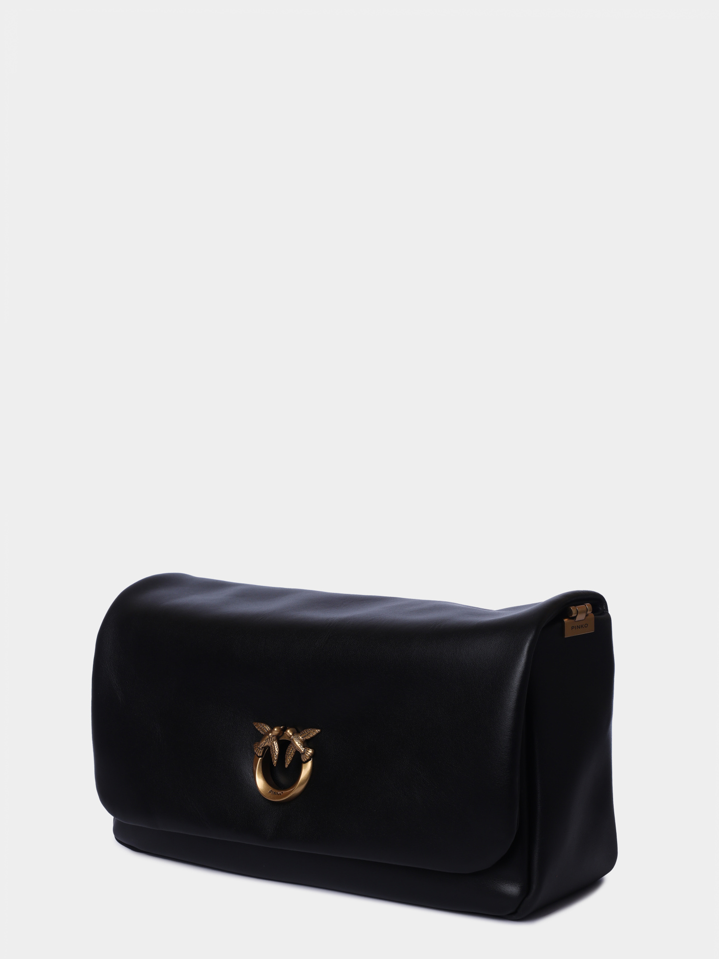 Сумка Pinko 106178 A0QO Z99Q черная женская с крупной металлическим логотипом — купить в интернет-магазине Verdistore