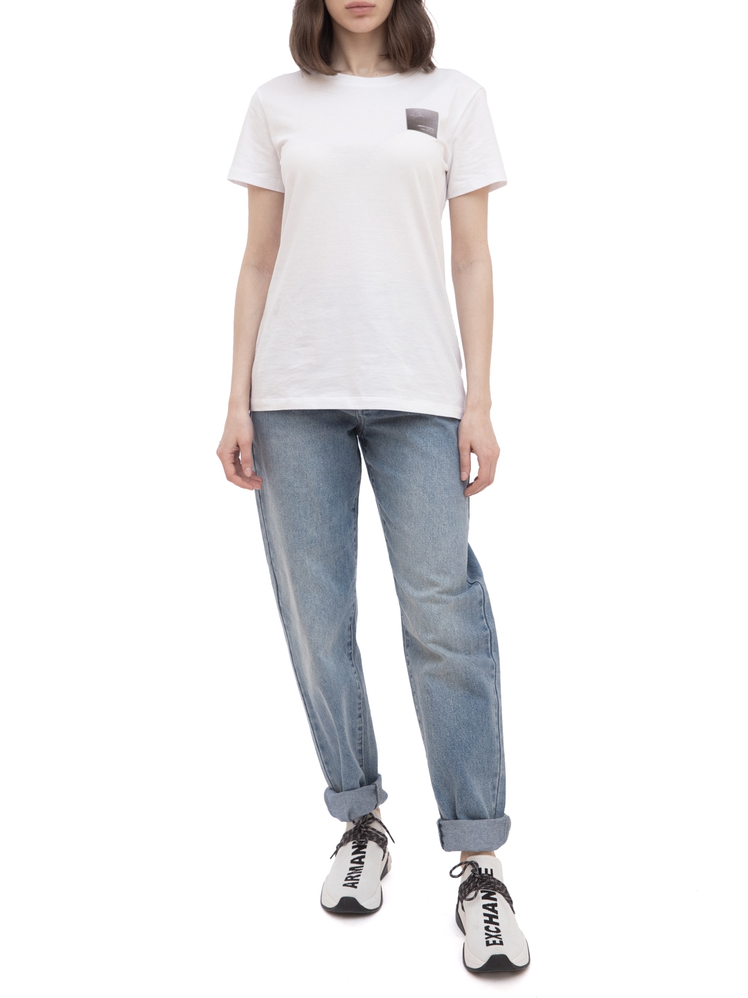 Джинсы Armani Exchange 8NYJ56 синие женские на завышенной талии — купить в интернет-магазине Verdistore