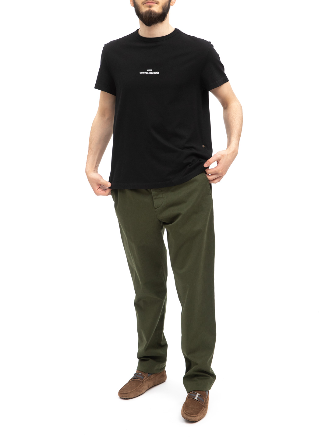 Брюки оливковые прямого кроя хлопковые  — купить в интернет-магазине Verdistore