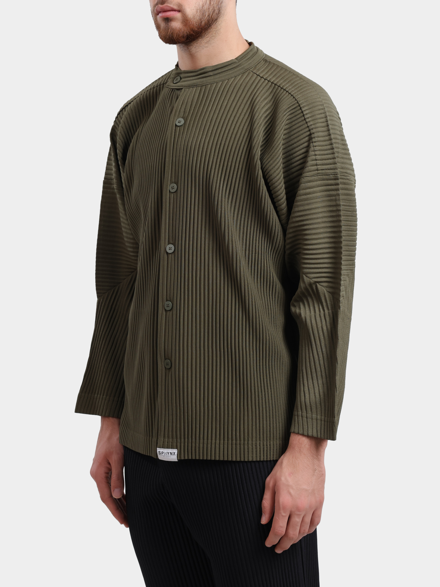 Рубашка Sphynx pleats 6432-3 зеленая мужская плиссированная  — купить в интернет-магазине Verdistore