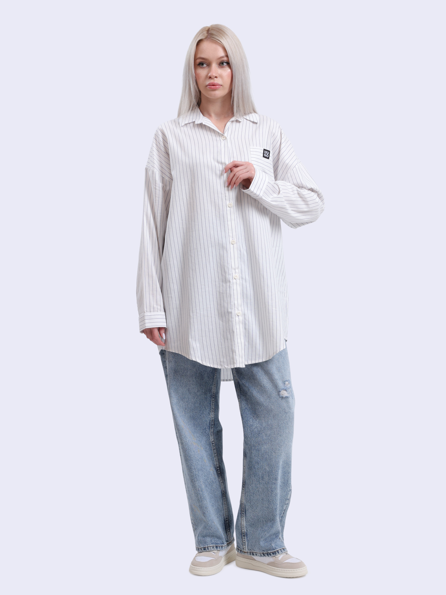 картинка Рубашка MAIA_SLEEP SHIRT 10267412 01 50531656 122 белая свободного кроя от магазина Verdistore