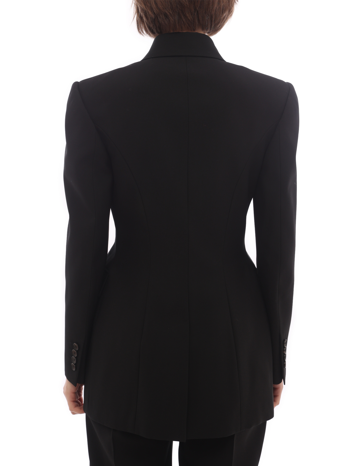 Жакет Alexander McQueen 705315 QJACX 1000 черный женский приталенный — купить в интернет-магазине Verdistore