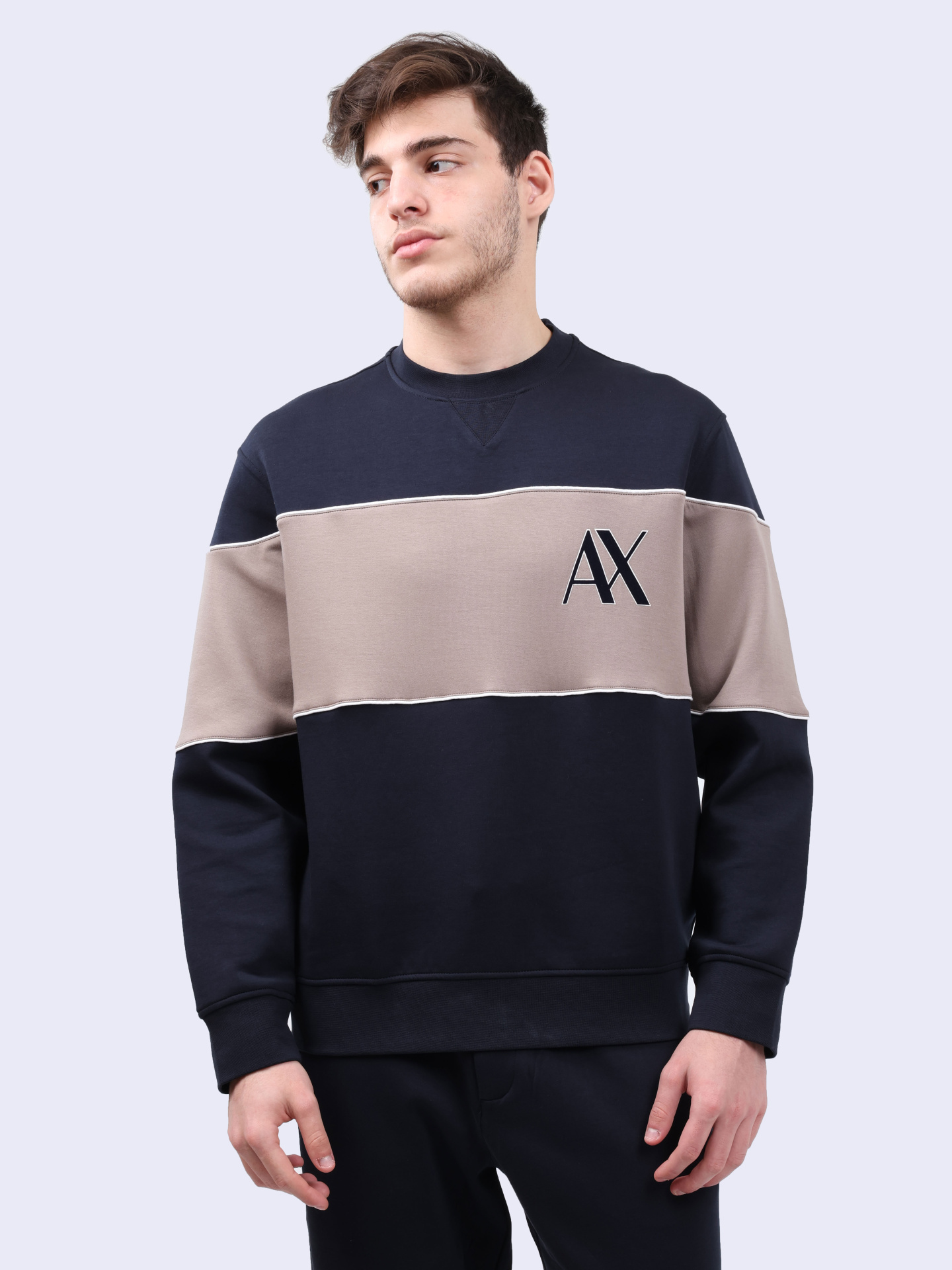 Свитшот Armani Exchange 6DZMJM ZJZGZ 1510 контрастный мужской — купить в интернет-магазине Verdistore