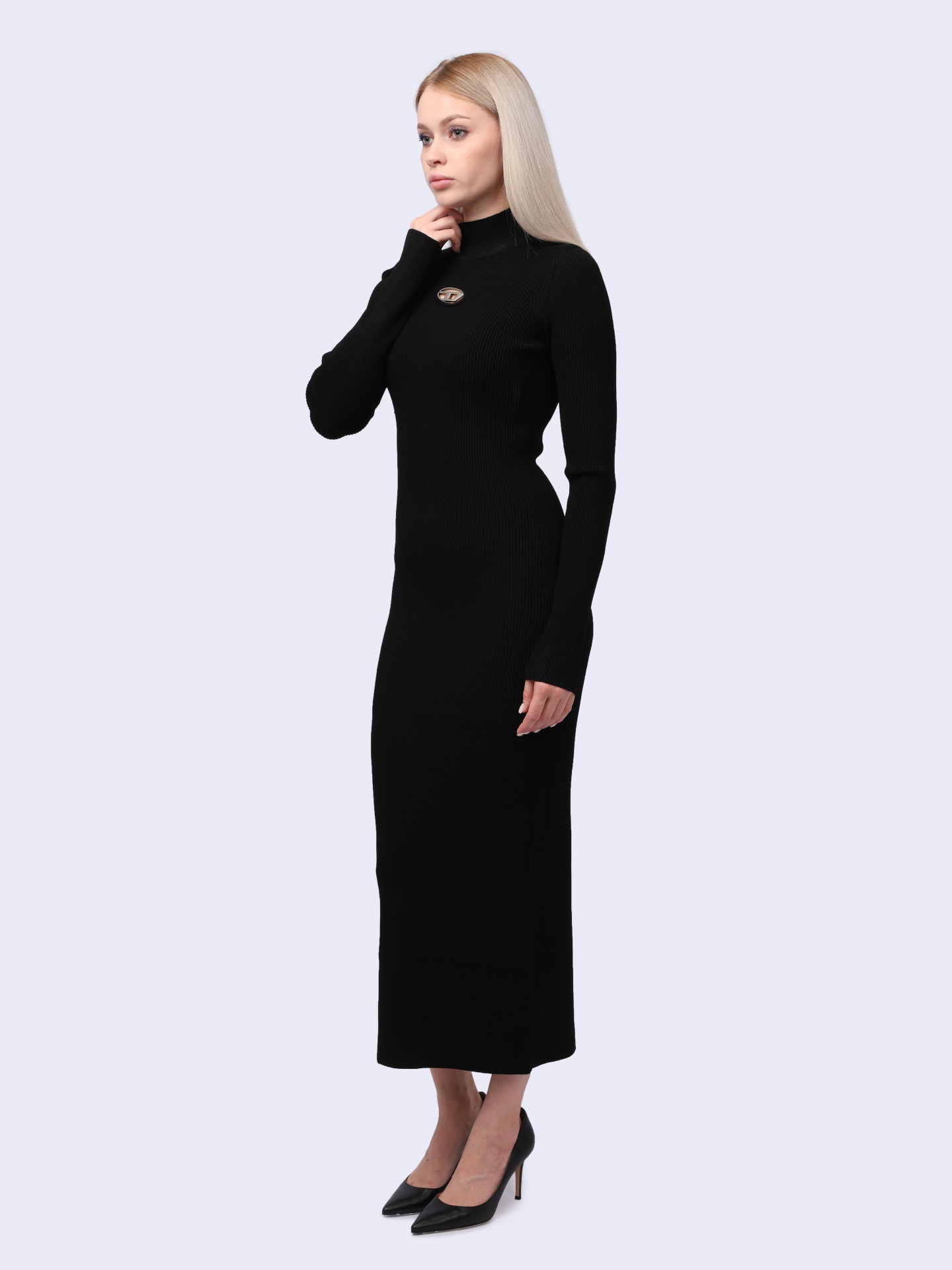 Платье Diesel A141860DLAX9XX черное женское с логотипом — купить в интернет-магазине Verdistore