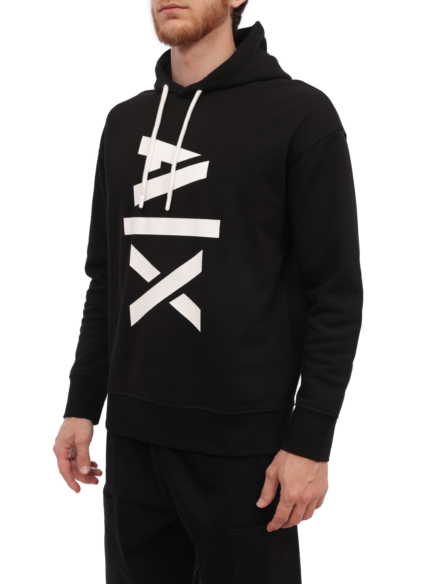 Худи Armani Exchange 6RZB18 ZNUWZ 1510 черное мужское с логотипом  — купить в интернет-магазине Verdistore