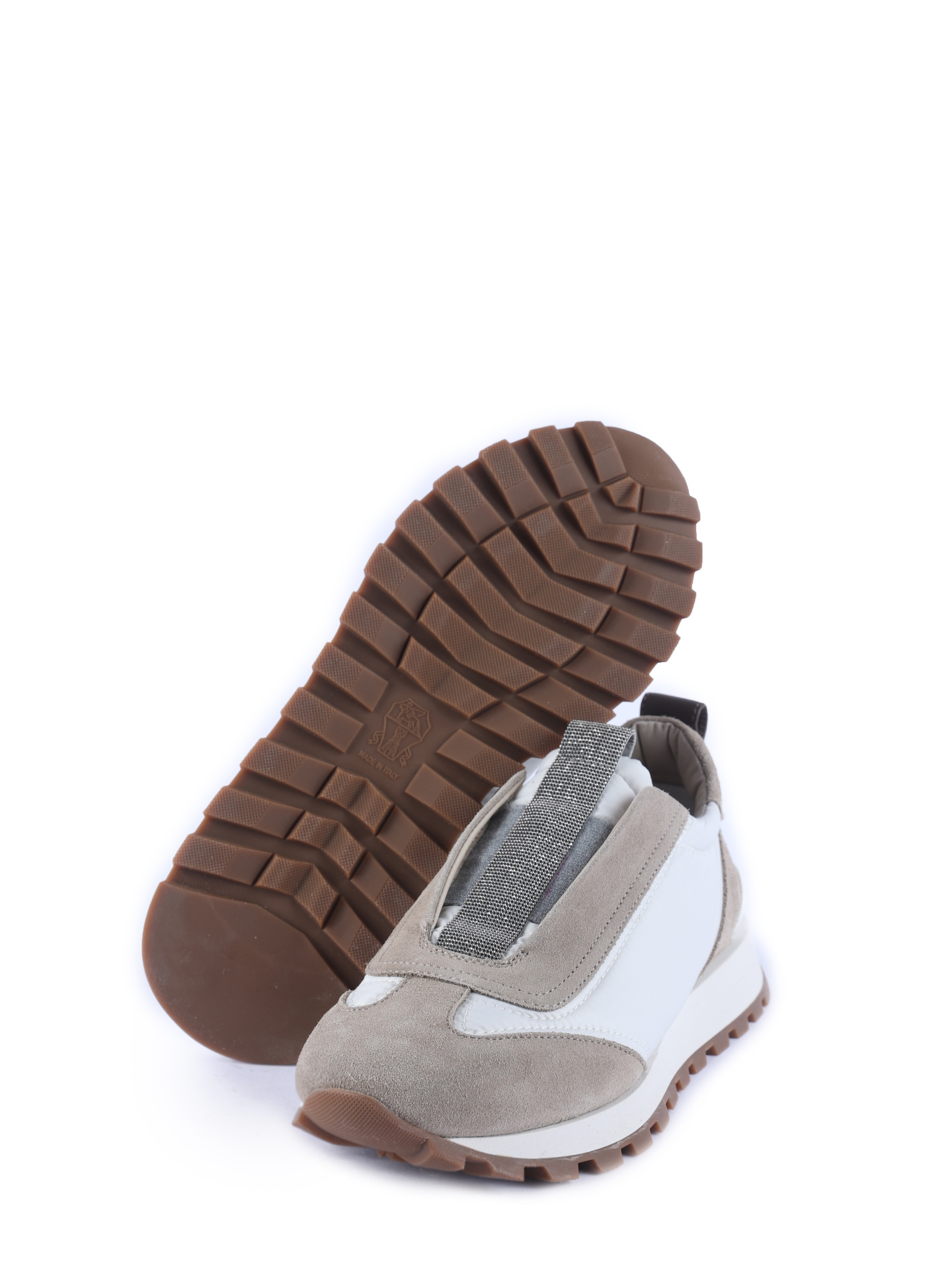 Кроссовки Brunello Cucinelli MZSFG2126 C8193 комбинированные женские на резинке — купить в интернет-магазине Verdistore