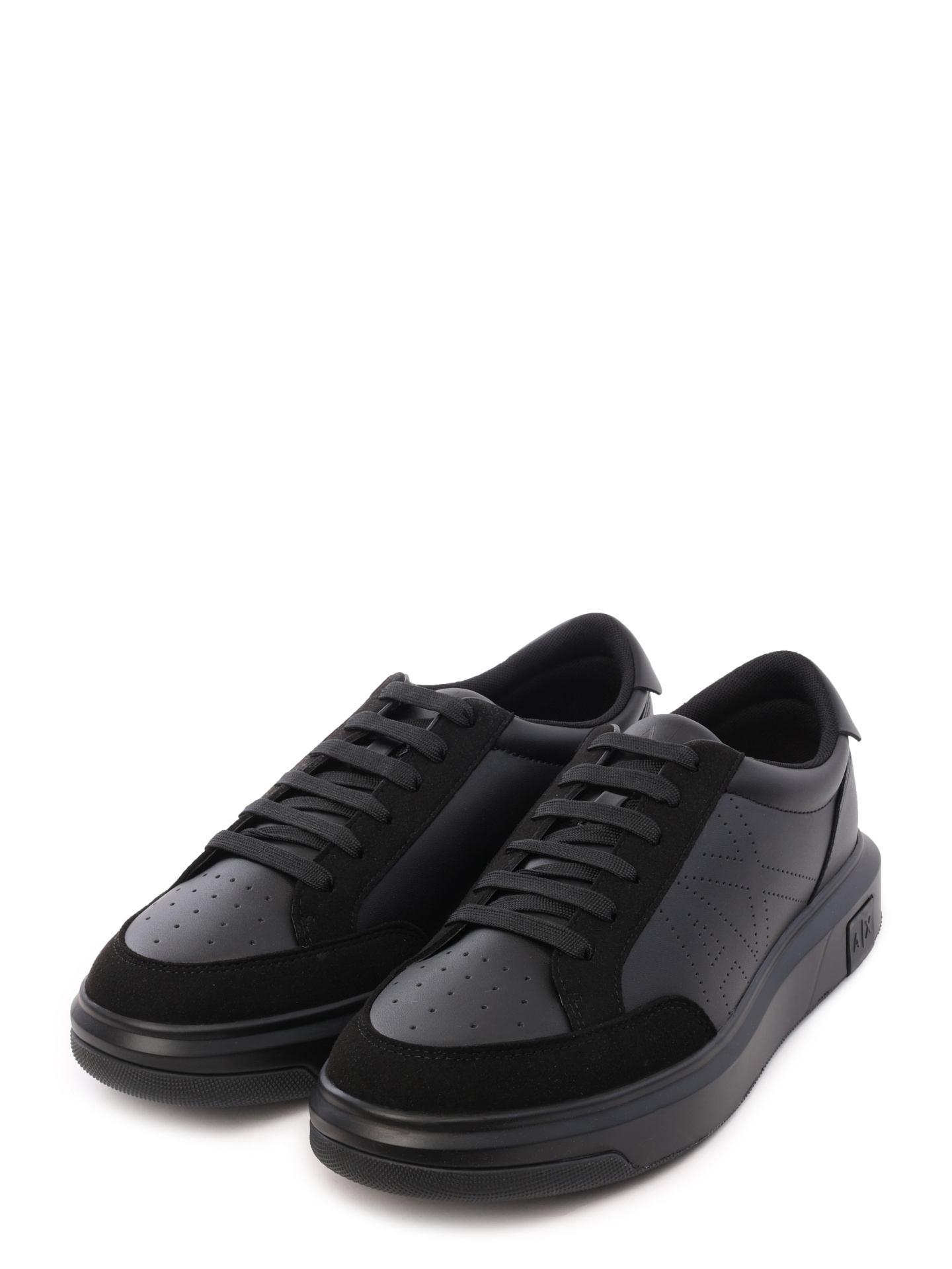 Кеды Armani Exchange XUX177 XV762 K001 черные мужские с замшевыми вставками  — купить в интернет-магазине Verdistore