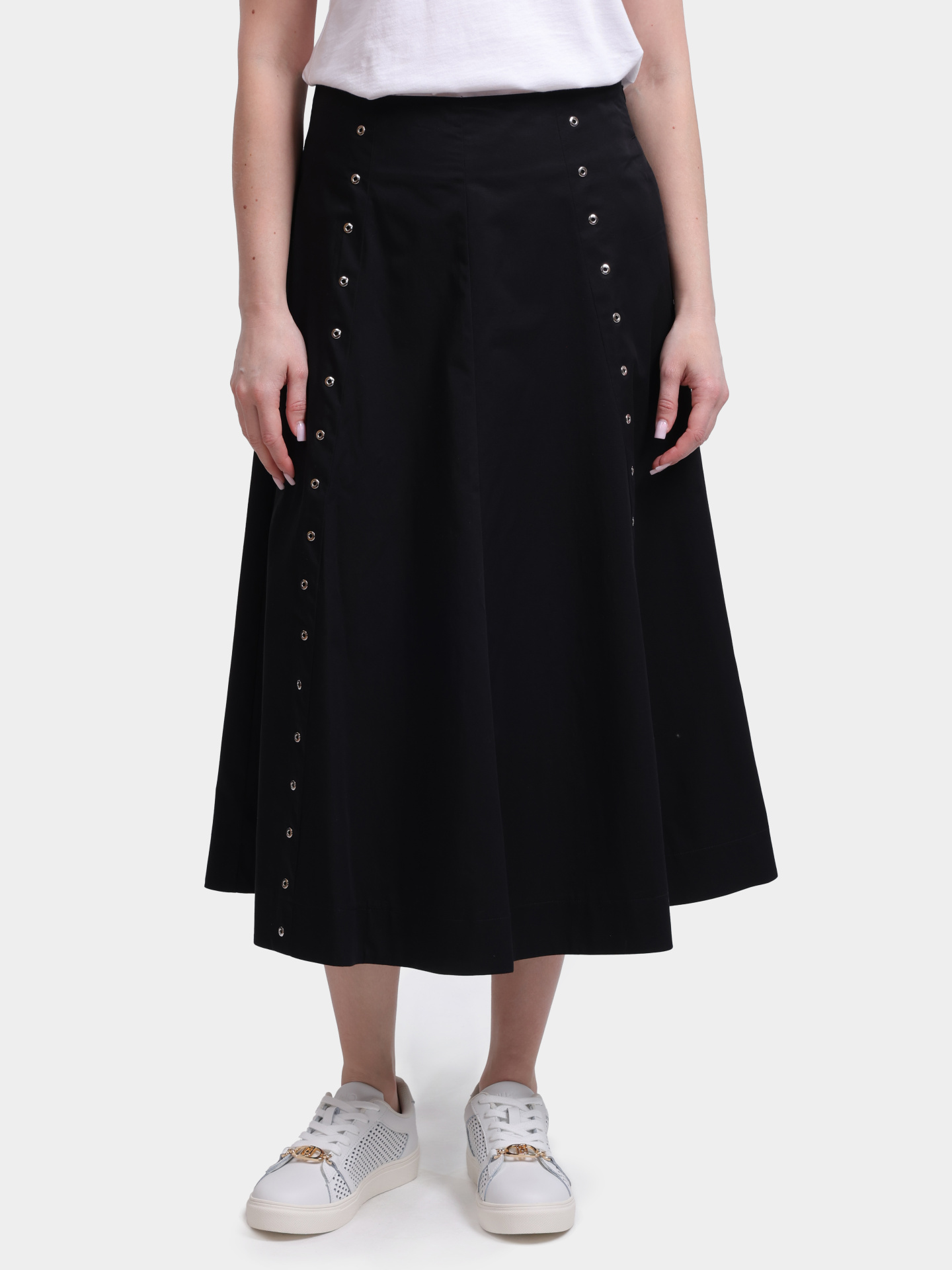 Юбка Marella Sport MLSTALAMO 005 черная женская хлопковая свободного кроя  — купить в интернет-магазине Verdistore