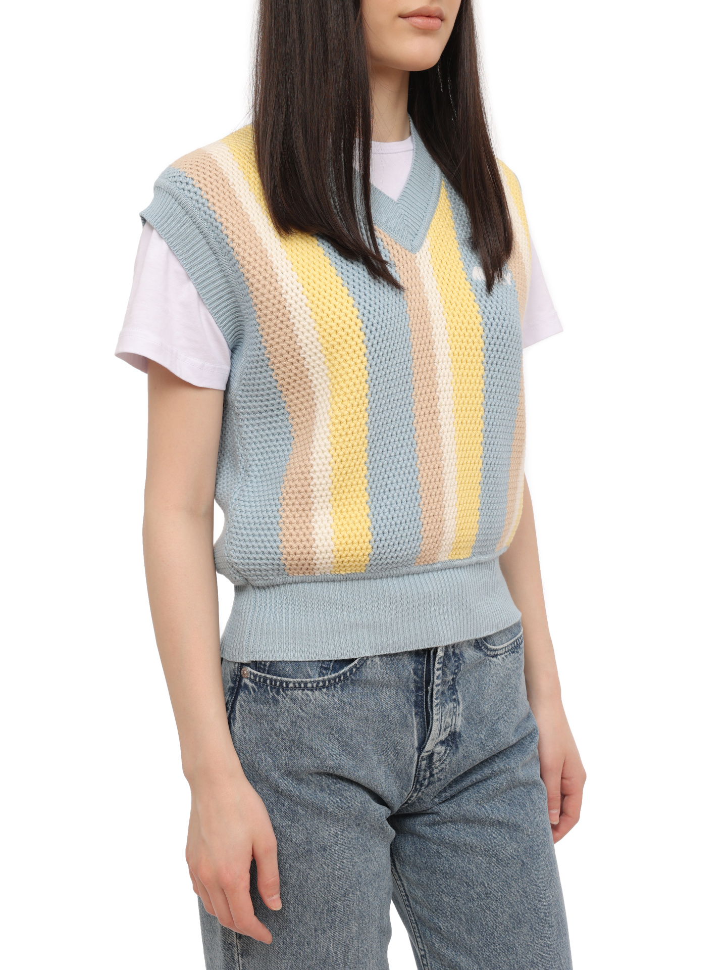 Жилет Autry A24EVEPW560X полосатый женский из хлопка — купить в интернет-магазине Verdistore