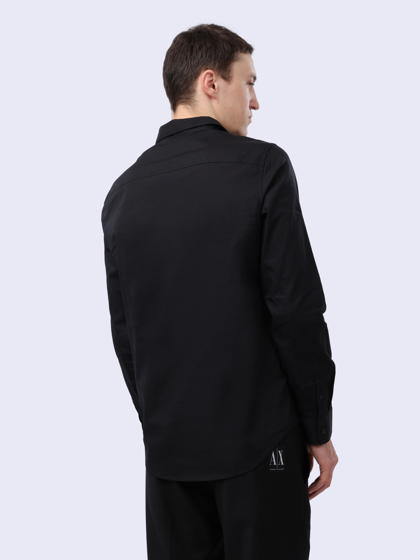 Рубашка Armani Exchange 3DZC26 ZNXLZ 1200 черная мужская — купить в интернет-магазине Verdistore