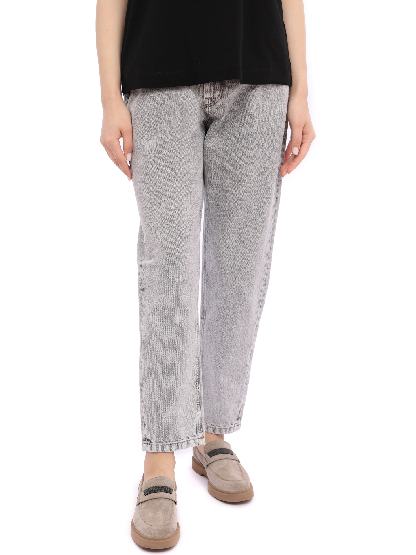 Джинсы Brunello Cucinelli MA095B1048 C7819 светло-серые женские — купить в интернет-магазине Verdistore