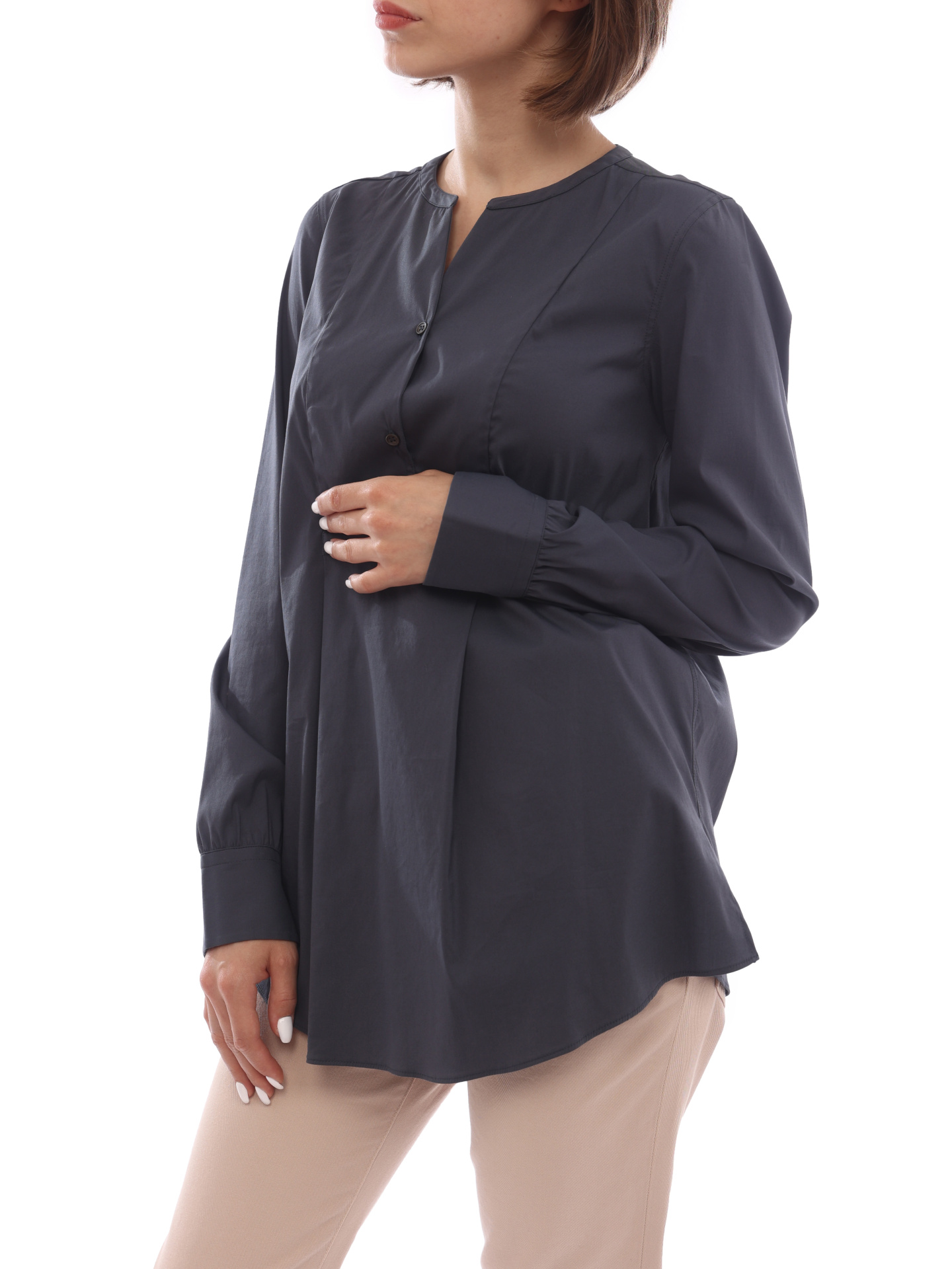 Блузка Brunello Cucinelli M009114M01 серая женская из хлопка — купить в интернет-магазине Verdistore