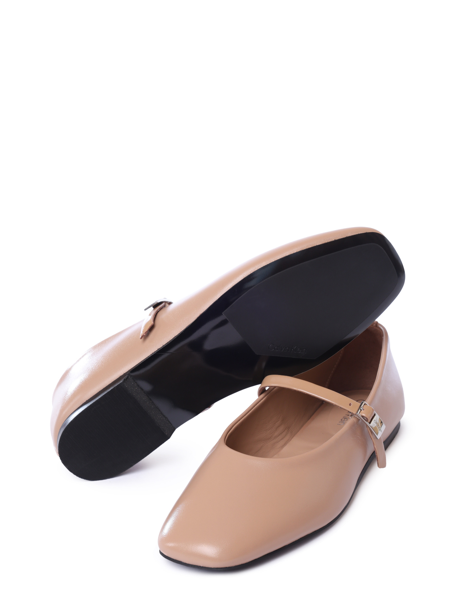 Балетки Calvin Klein HW0HW02483 GDW коричневые женские из кожи — купить в интернет-магазине Verdistore