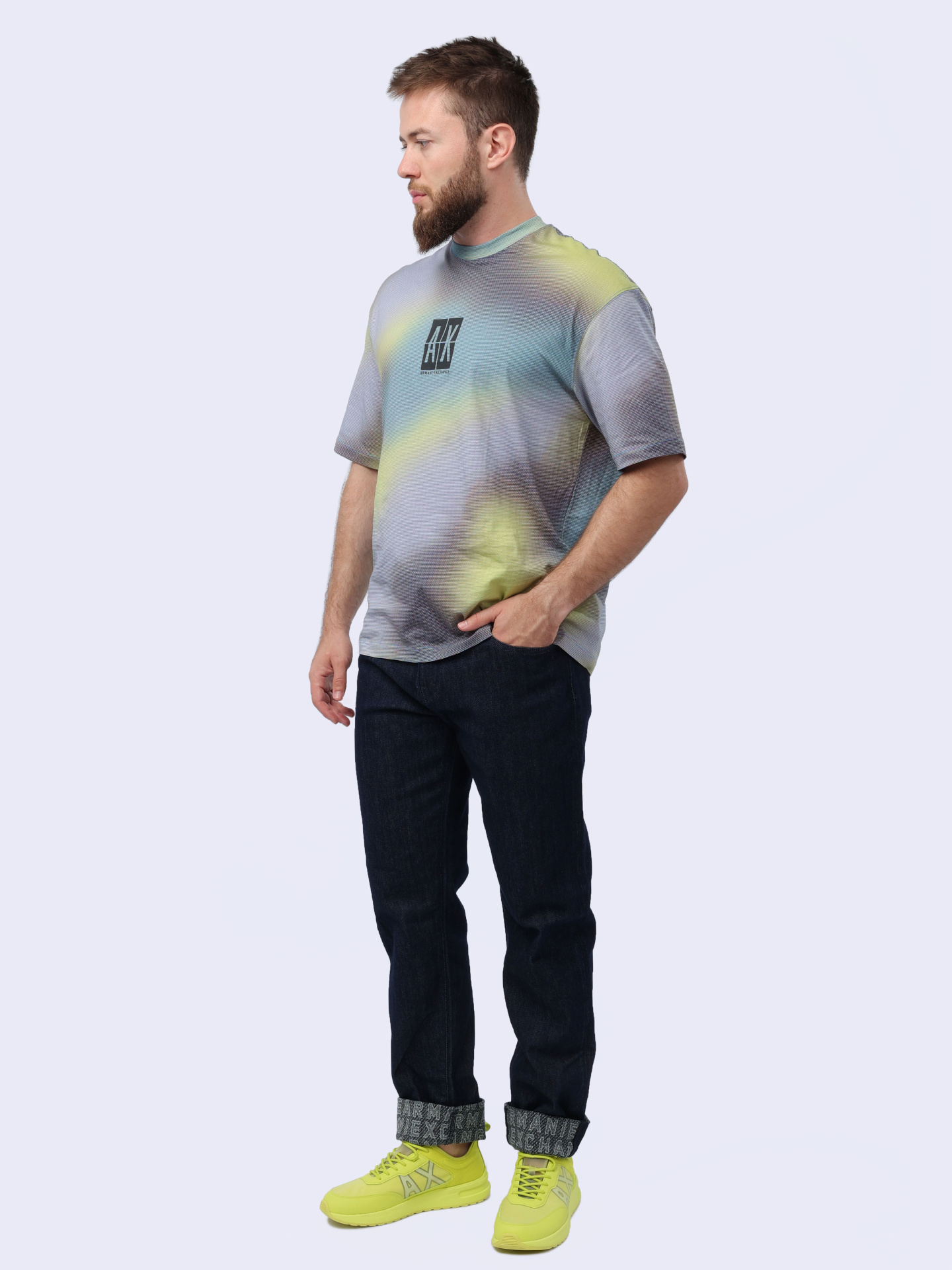 Футболка Armani Exchange 3DZMJN ZJH4Z 7600 хлопковая мужская с принтом — купить в интернет-магазине Verdistore