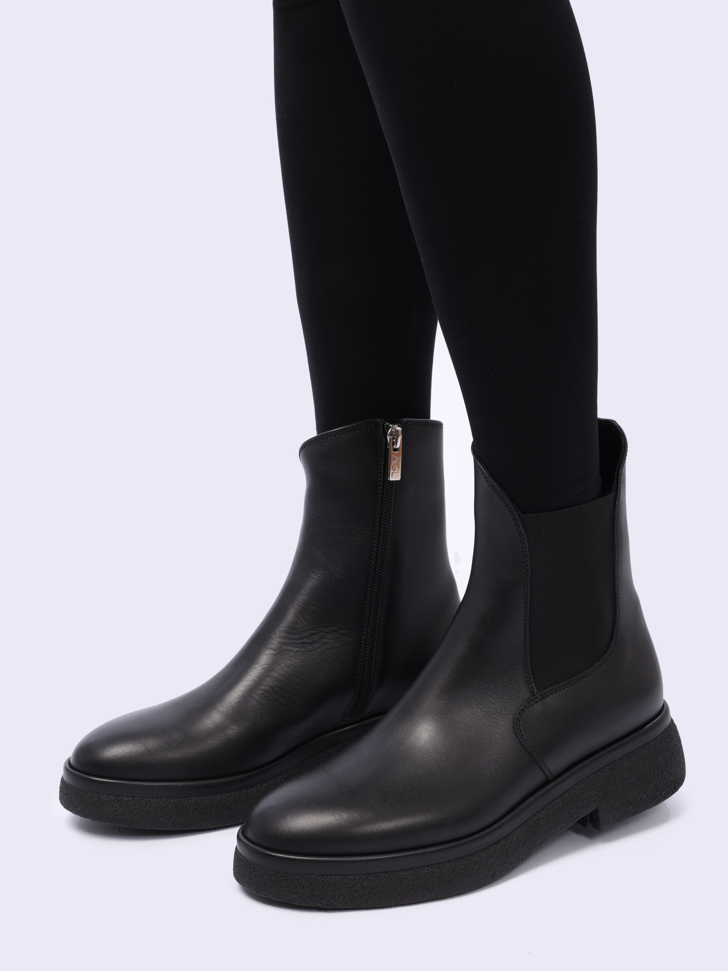 Ботинки AGL D721584PWWALDI 0000 черные женские ассиметричные — купить в интернет-магазине Verdistore