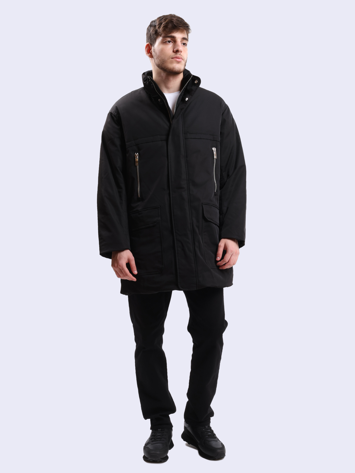 Пуховик Armani Exchange XM000034 AF10324 UC001 мужской черный удлиненный — купить в интернет-магазине Verdistore