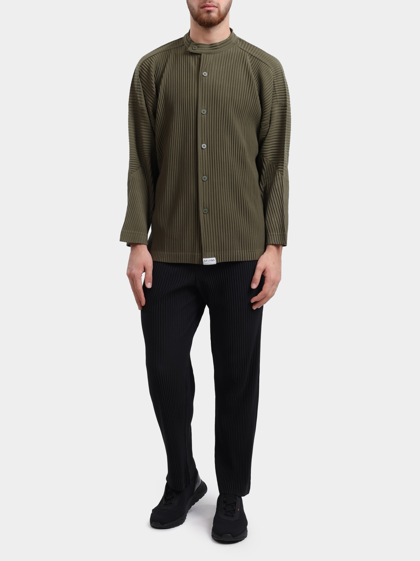 Рубашка Sphynx pleats 6432-3 зеленая мужская плиссированная  — купить в интернет-магазине Verdistore