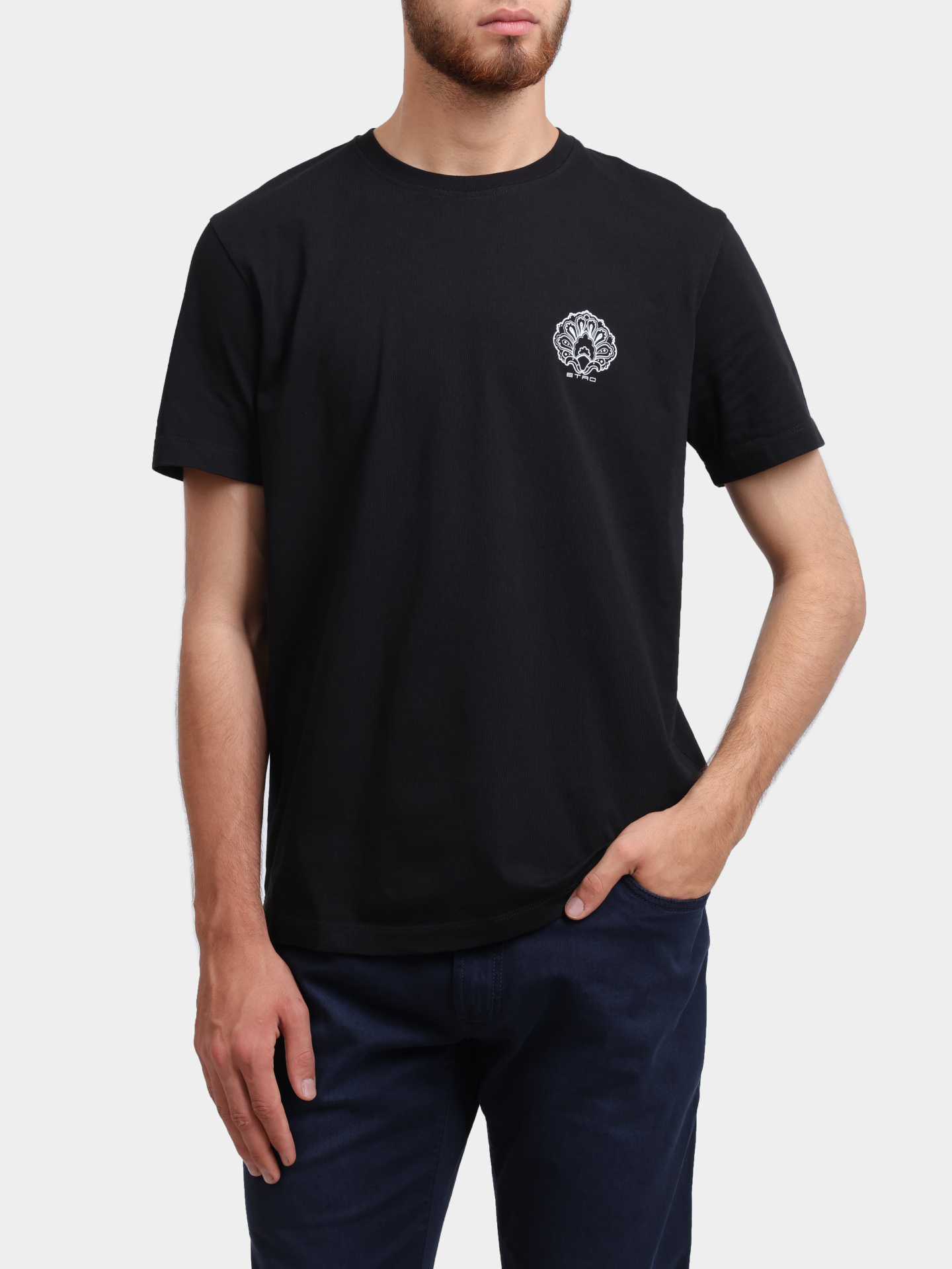 Футболка MRMA0002 AK604 N0000 черная хлопковая прнямого кроя — купить в интернет-магазине Verdistore