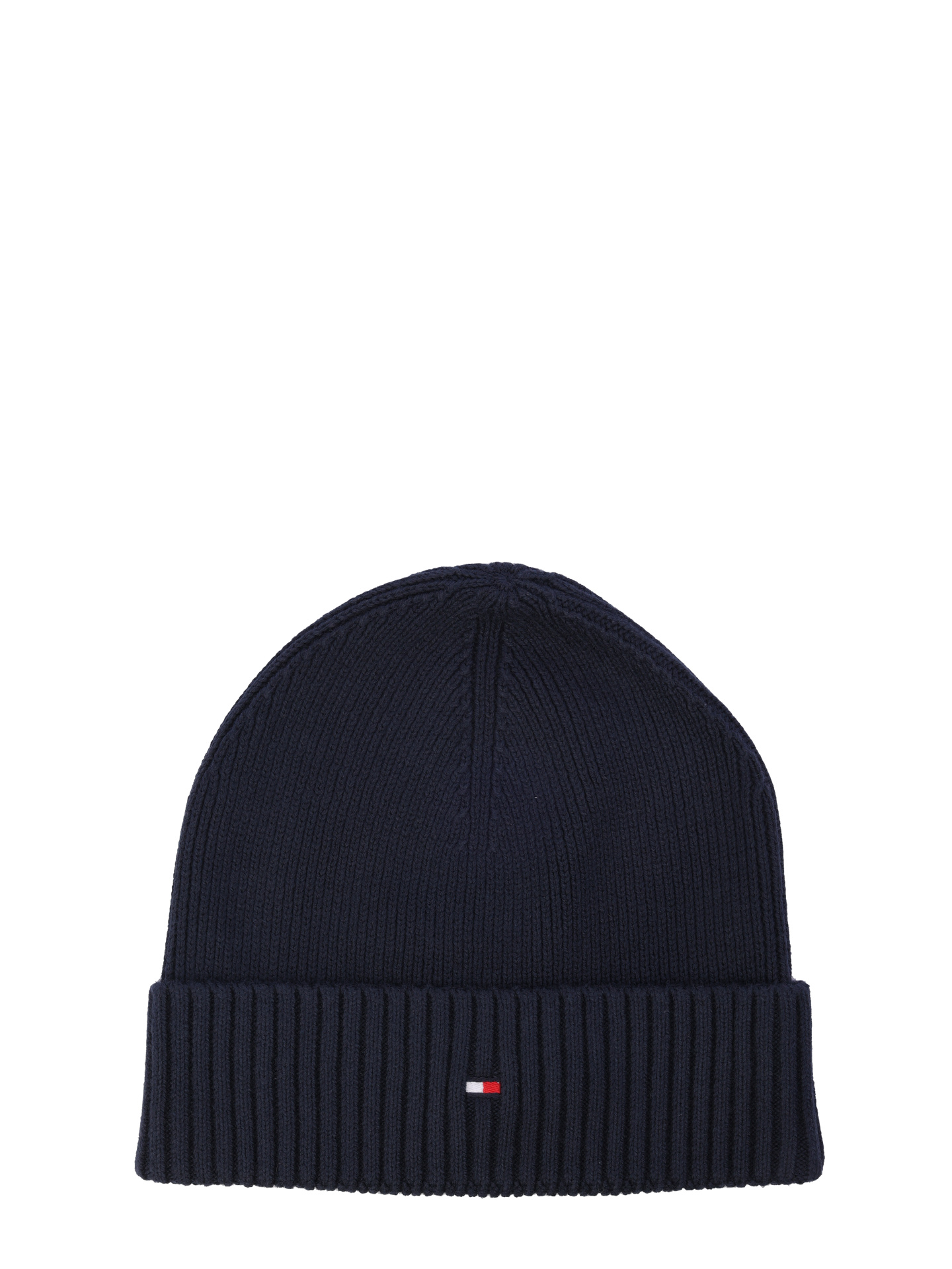 Шапка темно-синяя с отворотом с ребристой текстурой  — купить в интернет-магазине Verdistore