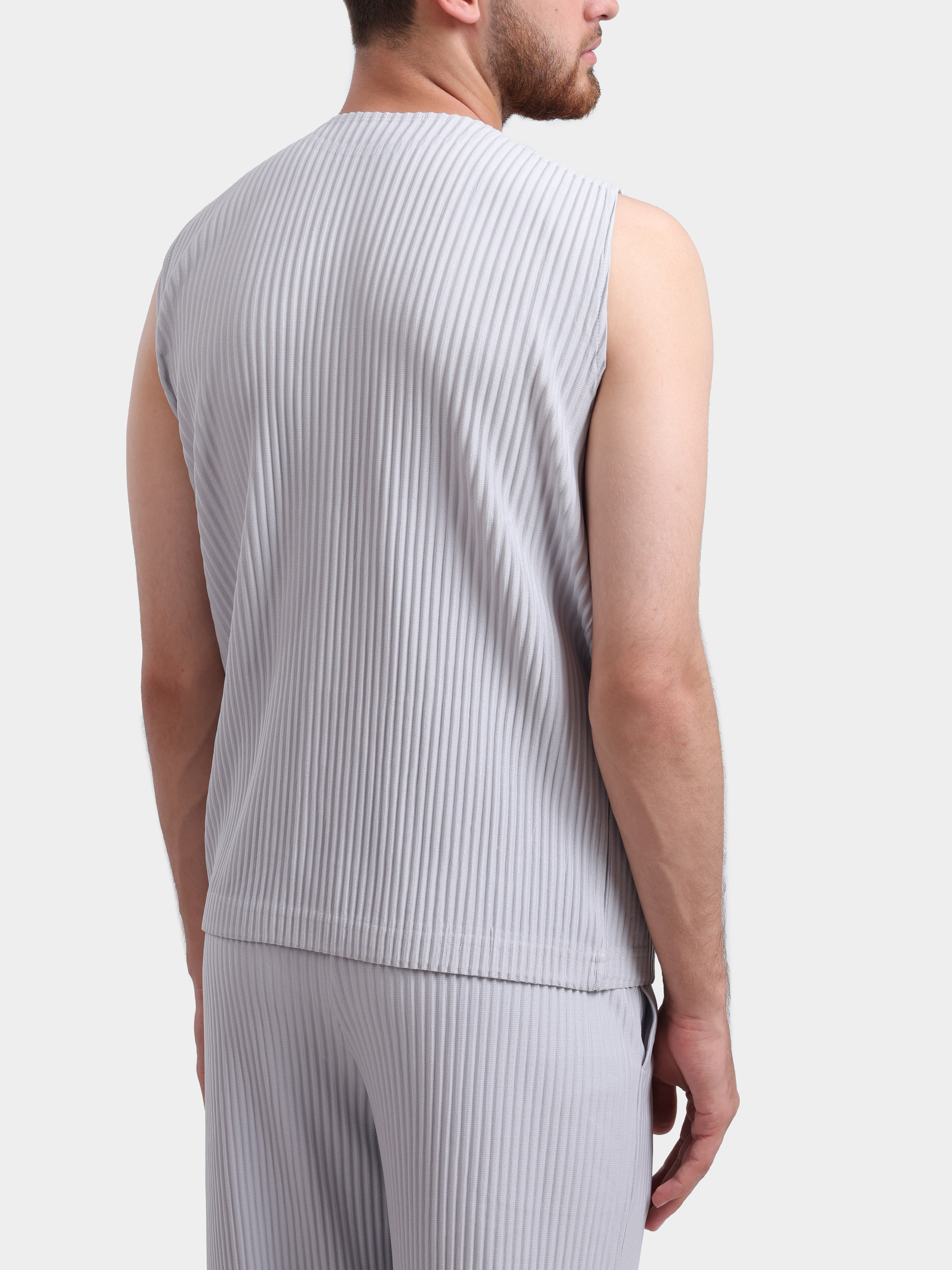 Топ Sphynx pleats 9137-2 светло-серый мужской без рукавов плиссированный — купить в интернет-магазине Verdistore