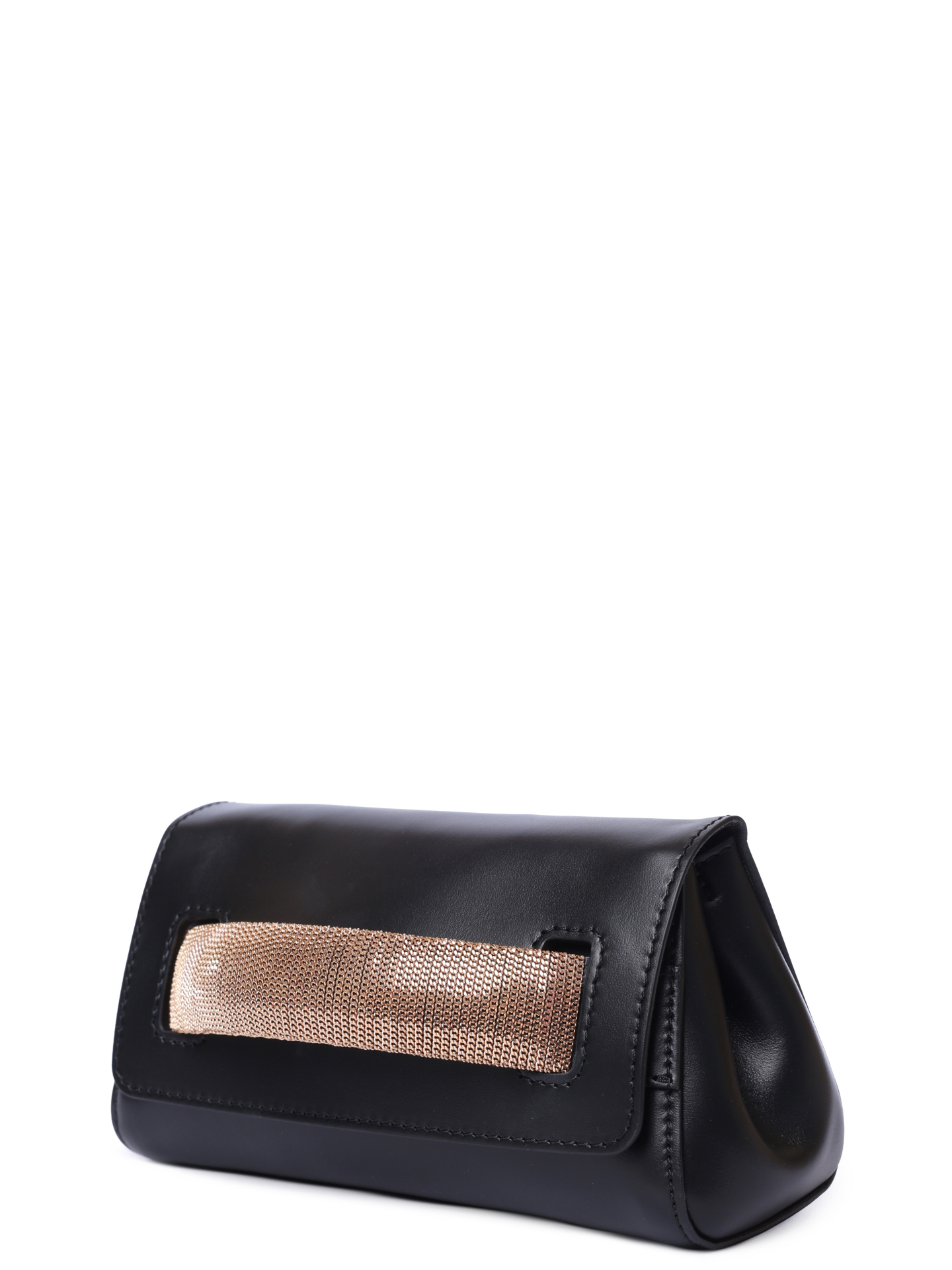 Клатч B02169 Gossip XS nappa nero / chain oro черная кожаная — купить в интернет-магазине Verdistore