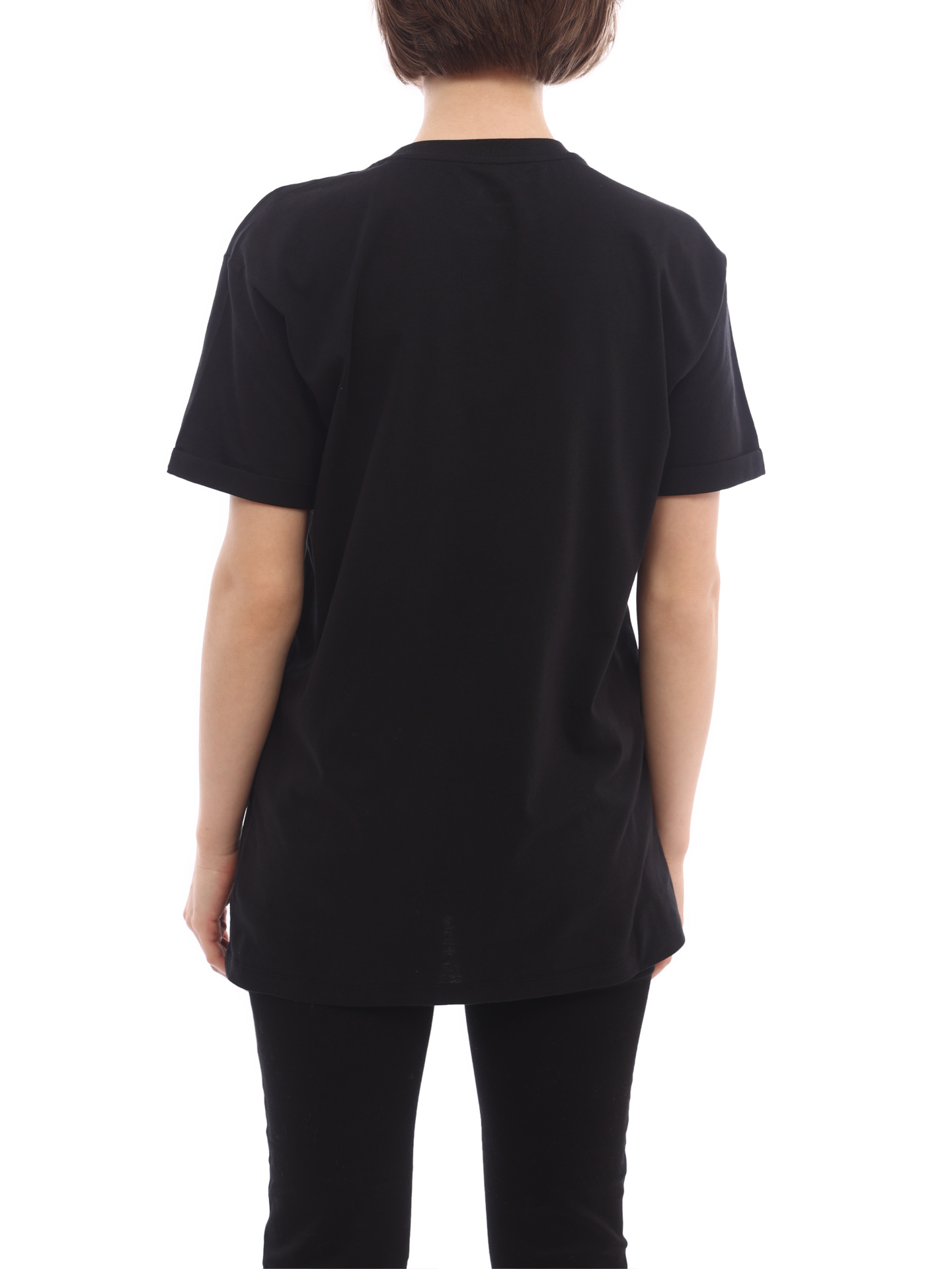 Футболка Armani Exchange 3LYT14 YJ5MZ 1200 черная женская с контрастным принтом — купить в интернет-магазине Verdistore