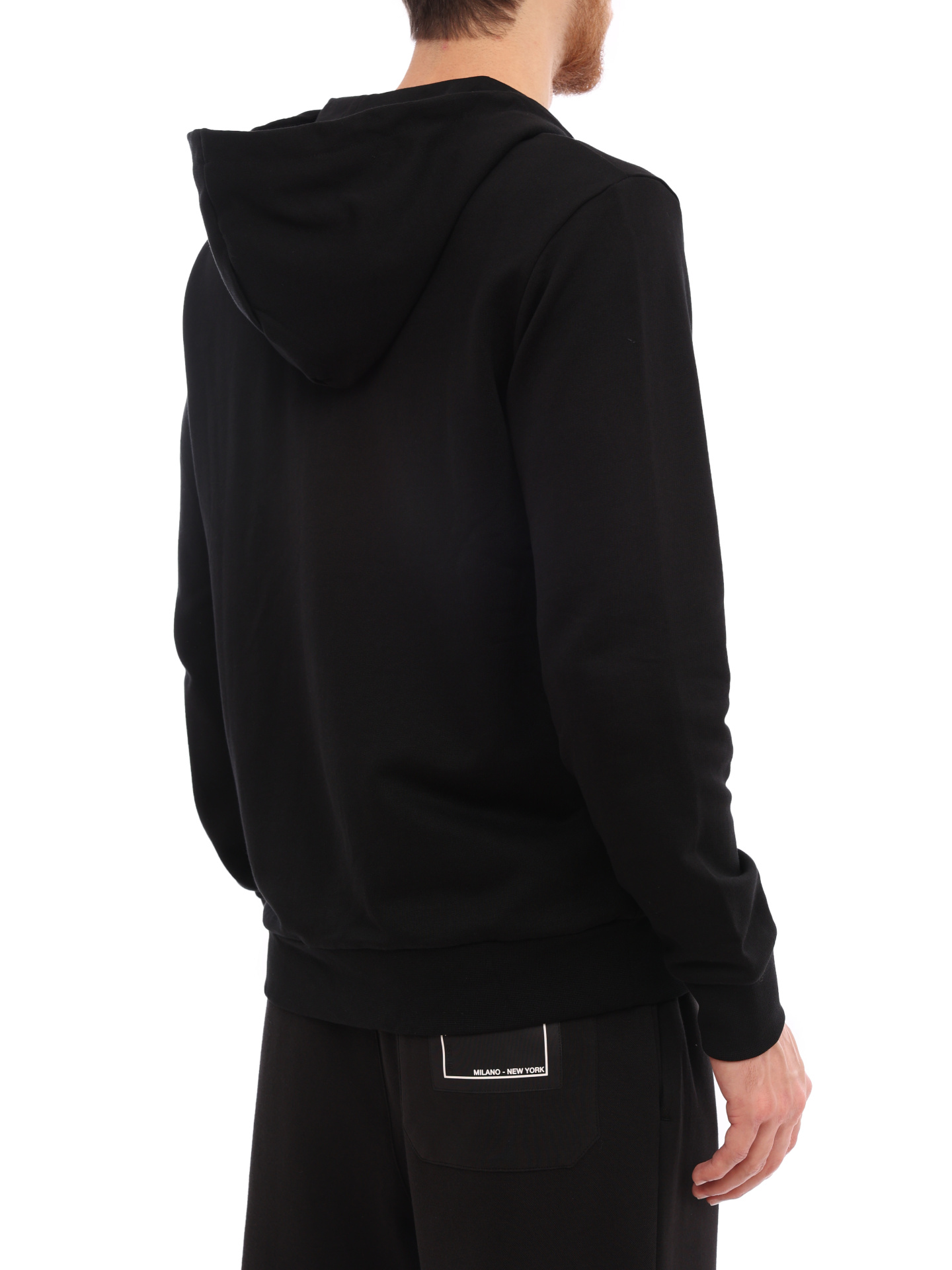 Мастерка Armani Exchange 6LZMAW ZJFAZ 1200 черная мужская с капюшоном — купить в интернет-магазине Verdistore