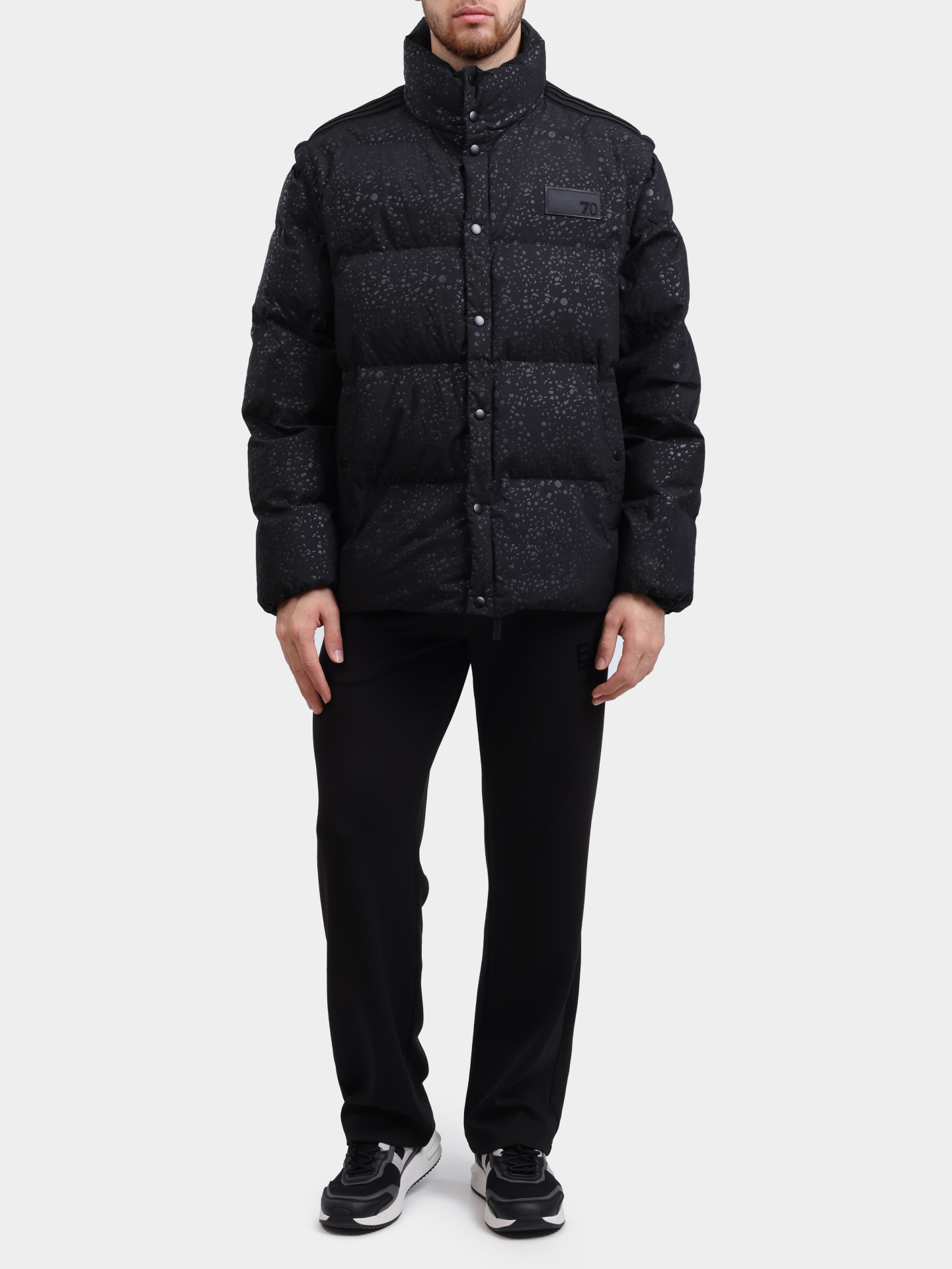 Пуховик EA7 6DUB37 TNGLZ черный мужской с принтом — купить в интернет-магазине Verdistore