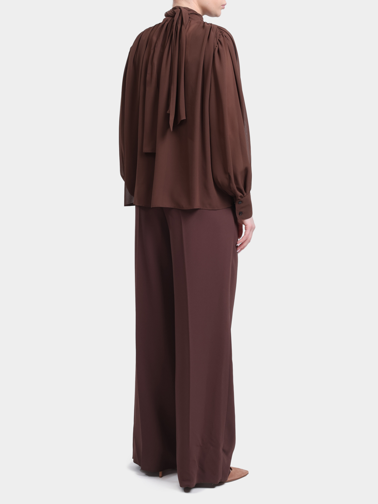 Блуза Marella 365 MLTGIURIA 003 коричневая женская полупрозрачная — купить в интернет-магазине Verdistore