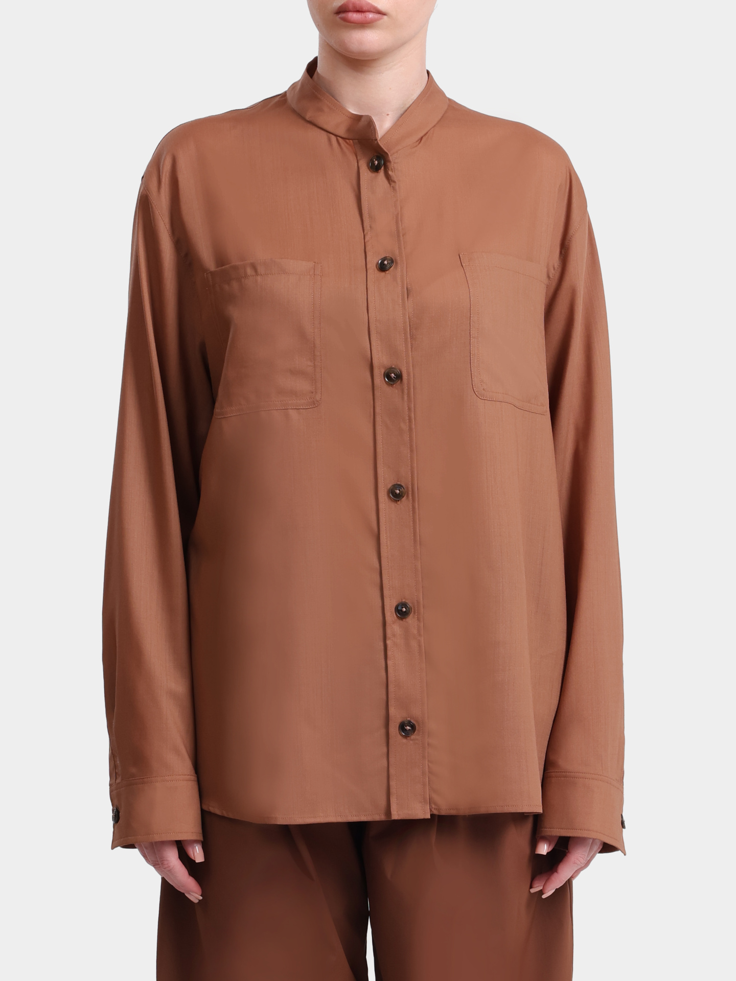 Рубашка Herno CM000044D 33487 2240 террактовая женская свободного кроя  — купить в интернет-магазине Verdistore