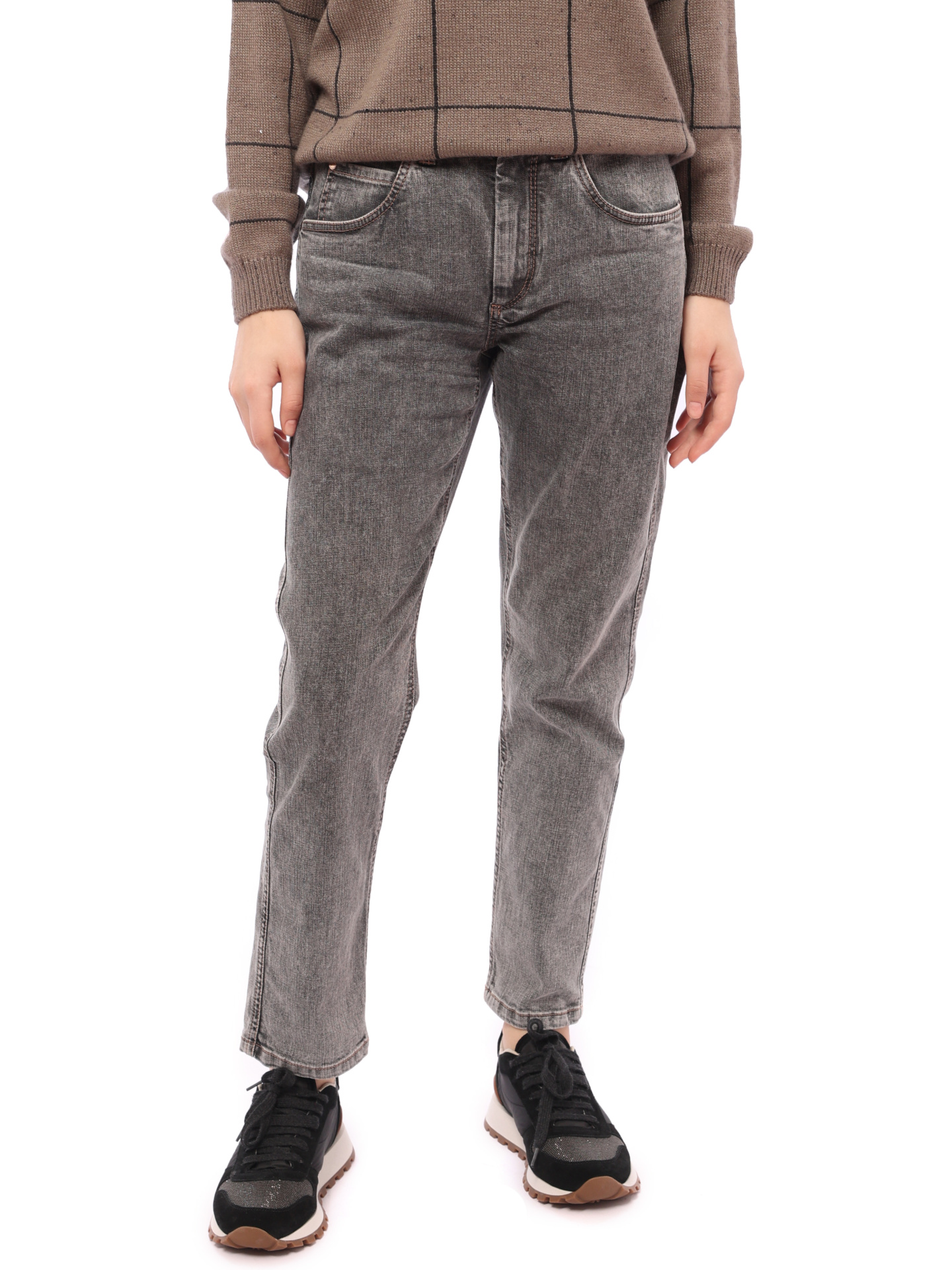 Джинсы Brunello Cucinelli MH186P5676 C8325 серые женские — купить в интернет-магазине Verdistore