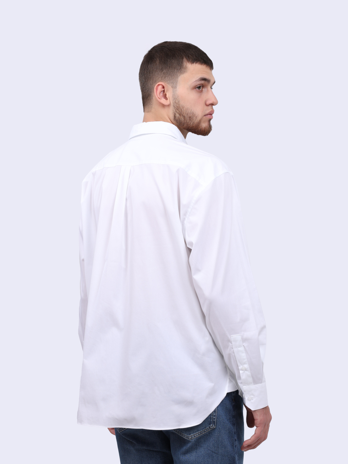 Рубашка Calvin Klein K10K110851 YAF белая мужская из хлопка — купить в интернет-магазине Verdistore