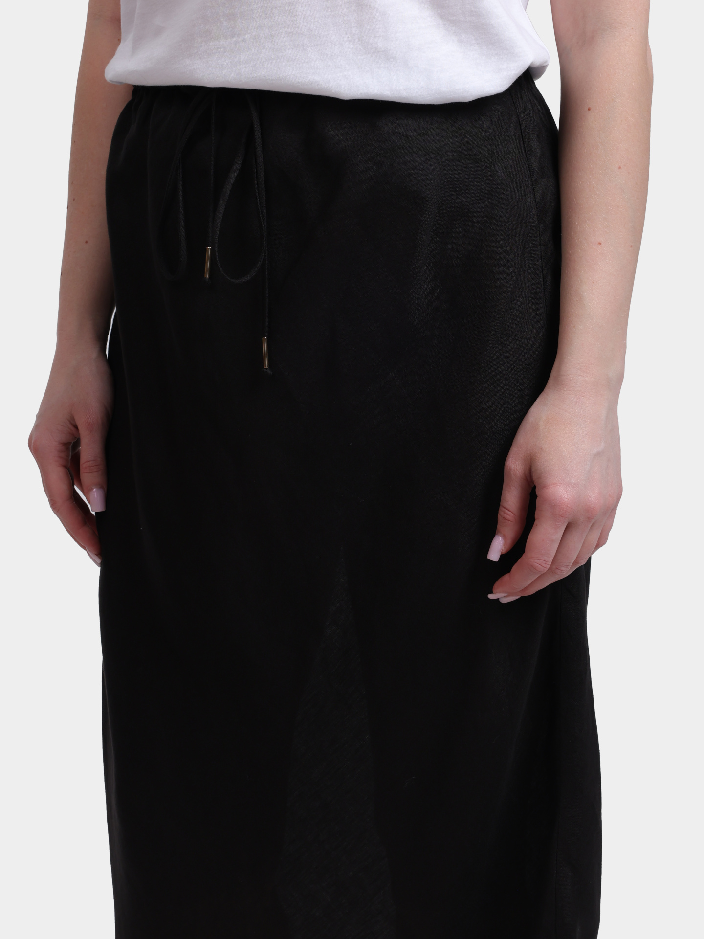 Юбка Marella Sport MLSGAMBA 006 черная женская льняная свободного кроя — купить в интернет-магазине Verdistore