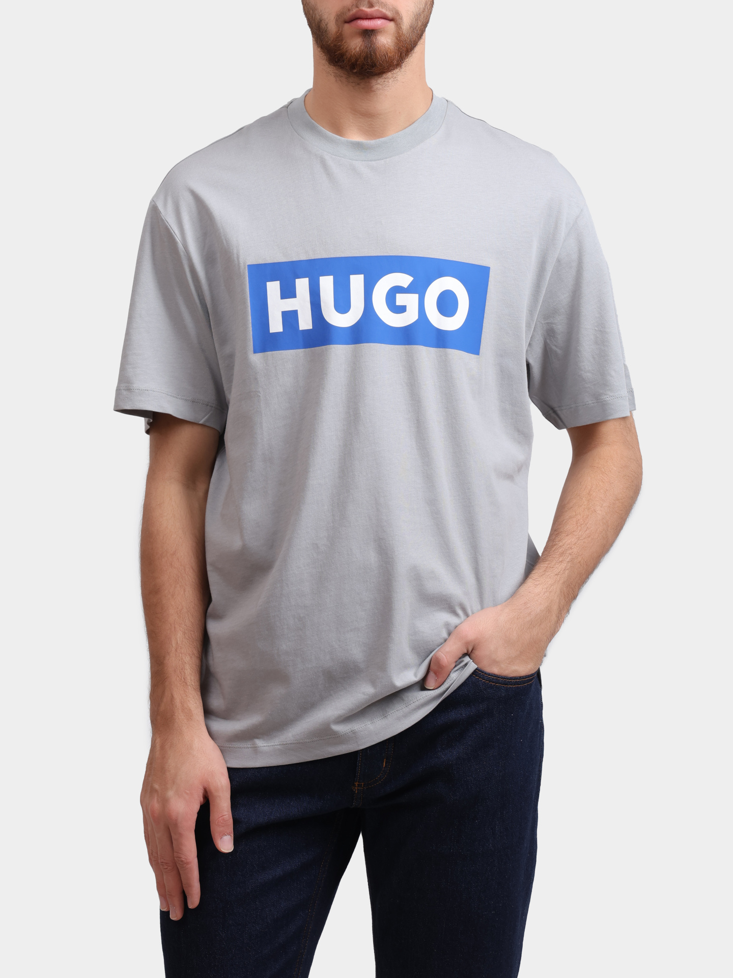 Футболка Hugo 50522376 091 серая мужская — купить в интернет-магазине Verdistore